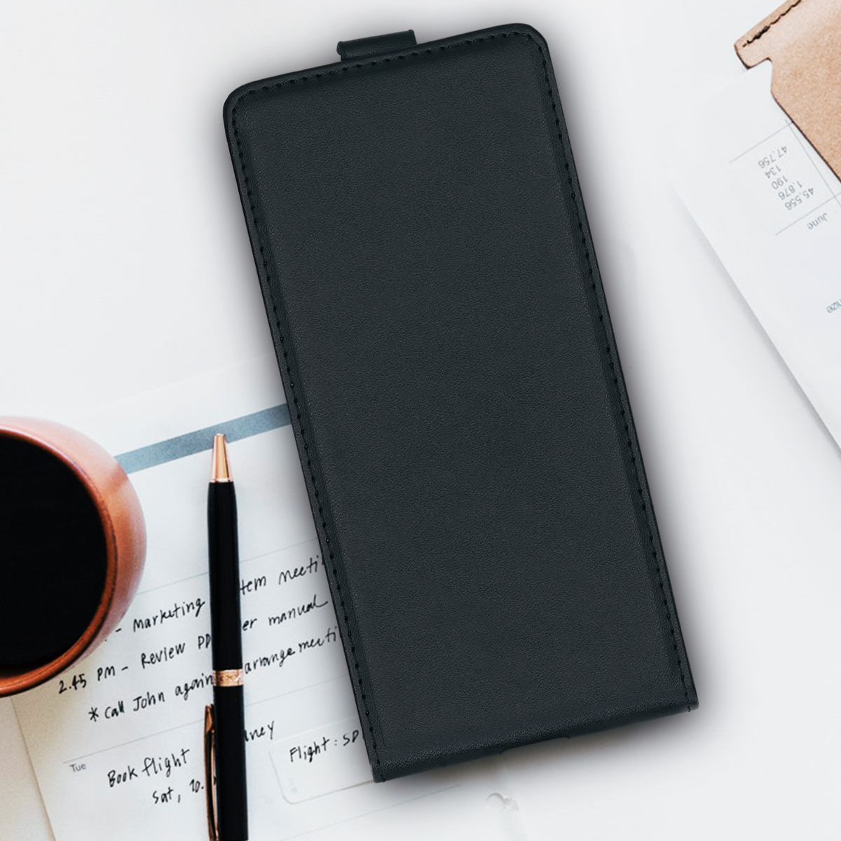 Flip pouzdro Samsung Galaxy A41 kwmobile PU kůže vertikální s magnetem Černá