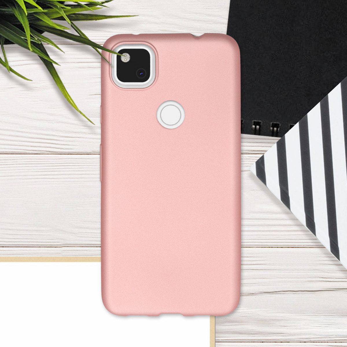 Zadní kryt kwmobile pro Google Pixel 4a - metalická růžově zlatá