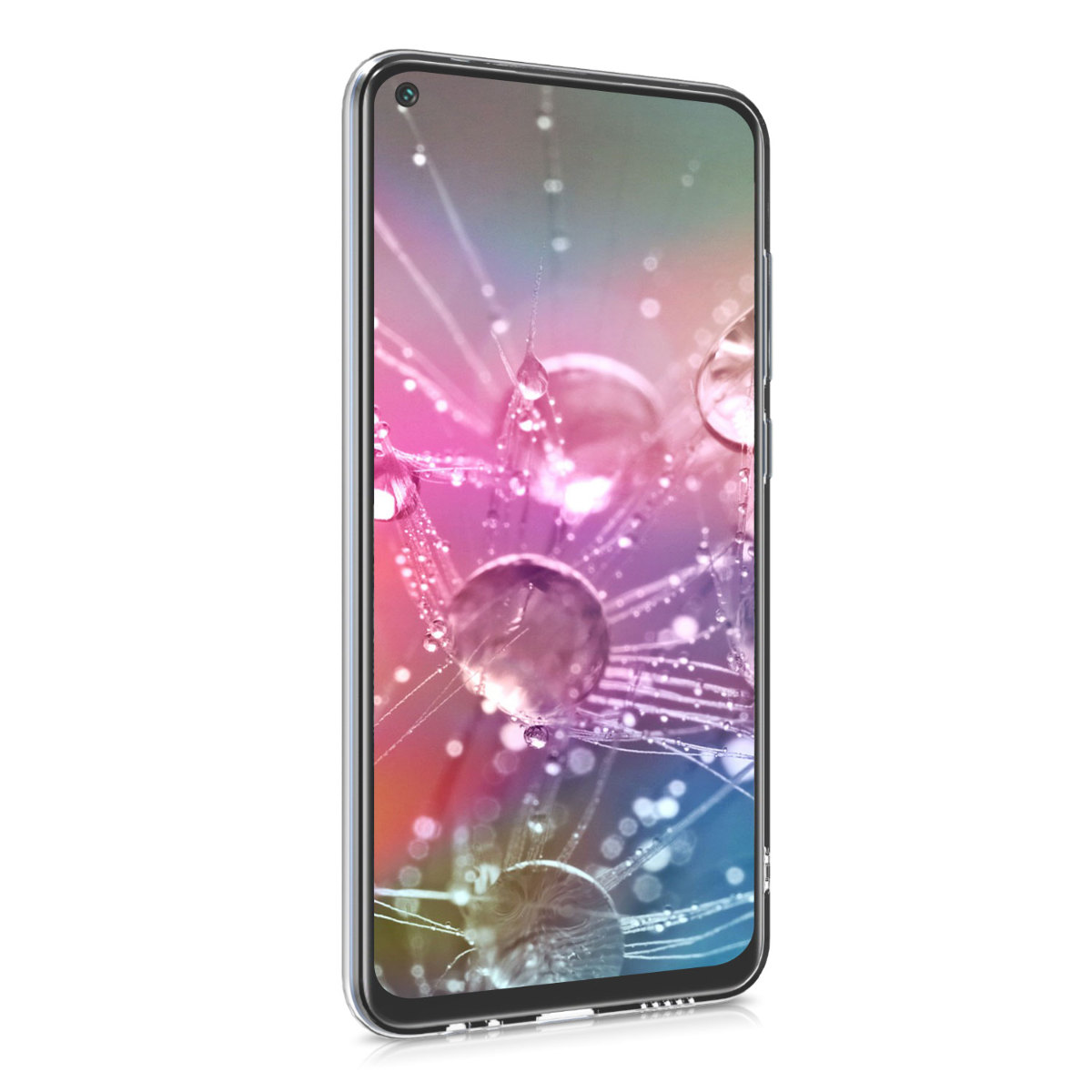 Transparentní TPU kryt kwmobile pro Xiaomi Redmi Note 9 - růžové květy / tmavě hnědá / transparentní