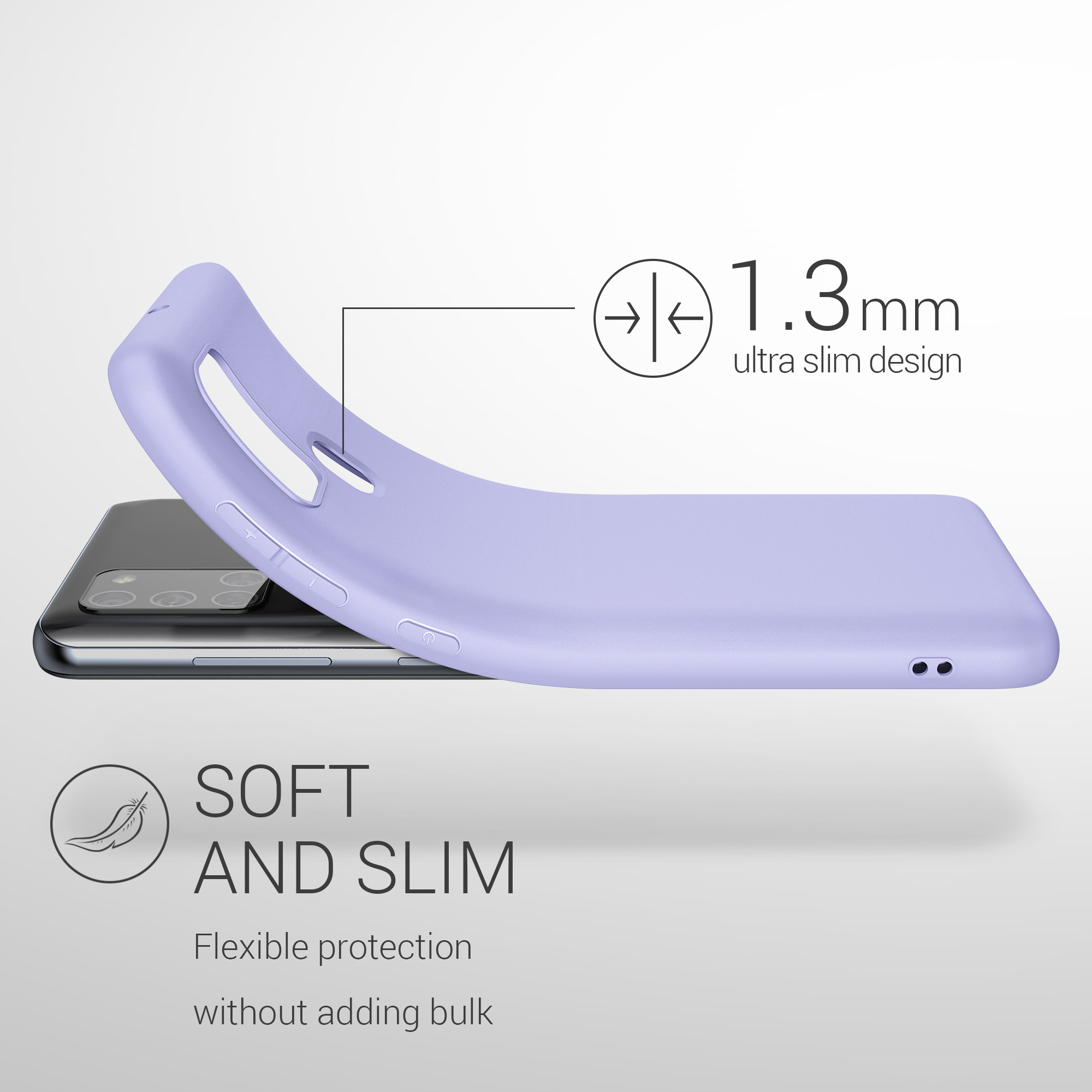 Kryt na mobil Samsung Galaxy A21s kwmobile TPU Světlá levandule