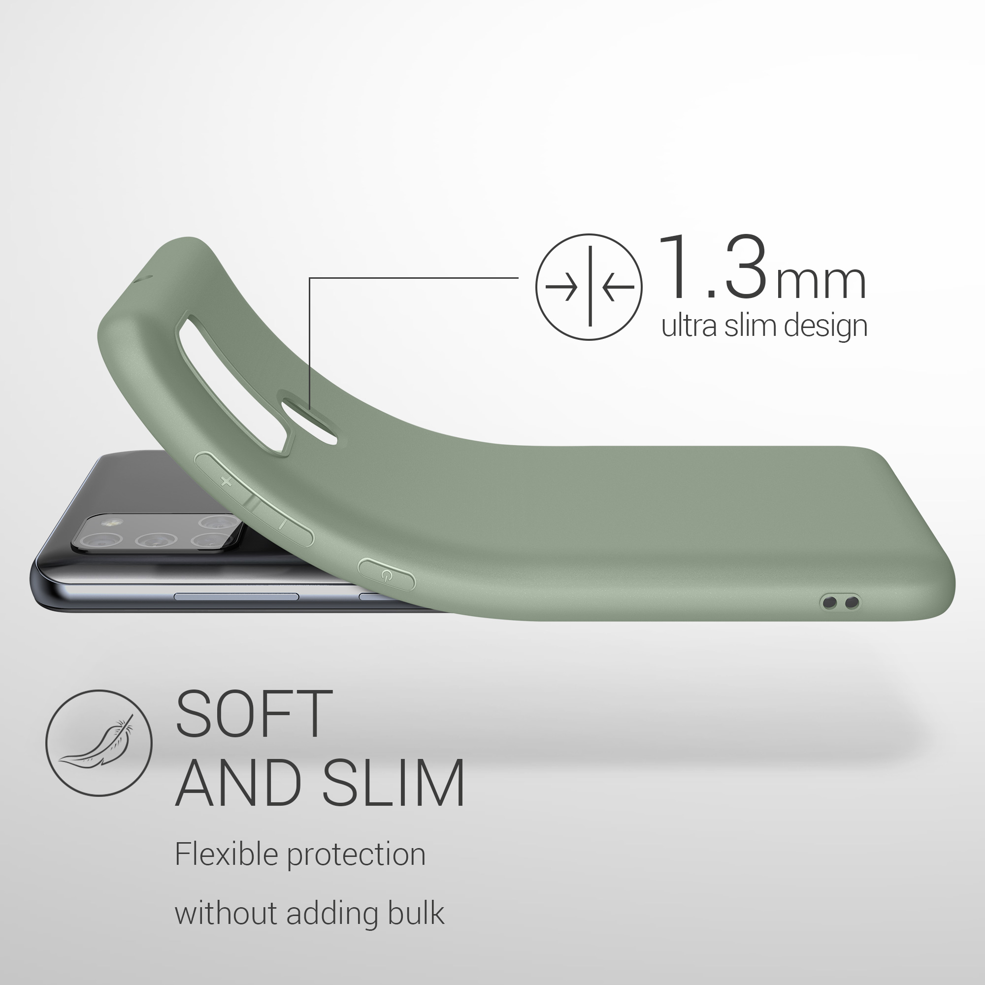 Kryt na mobil Samsung Galaxy A21s kwmobile TPU Šedo-zelená