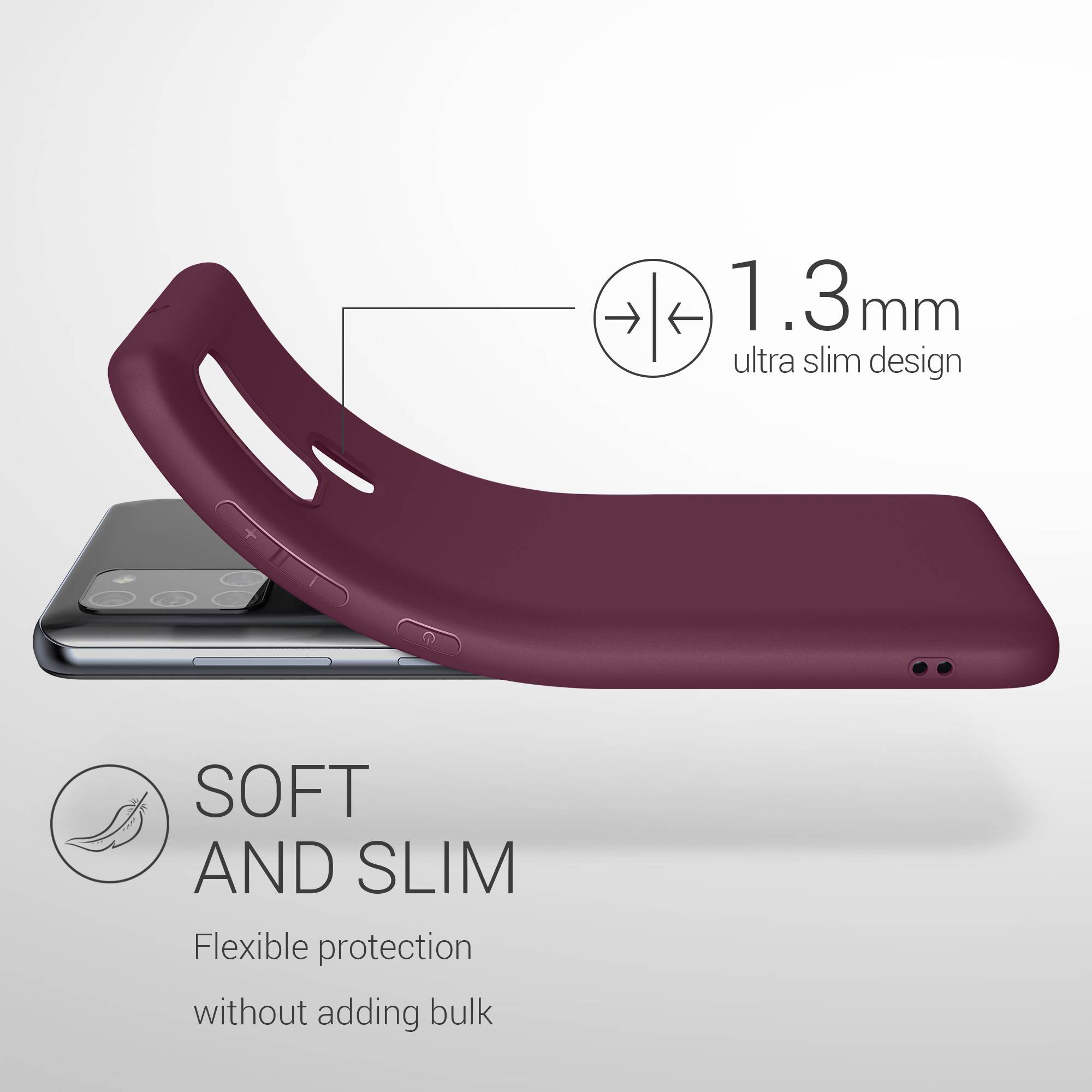 Kryt na mobil Samsung Galaxy A21s kwmobile TPU Bordeaux fialová
