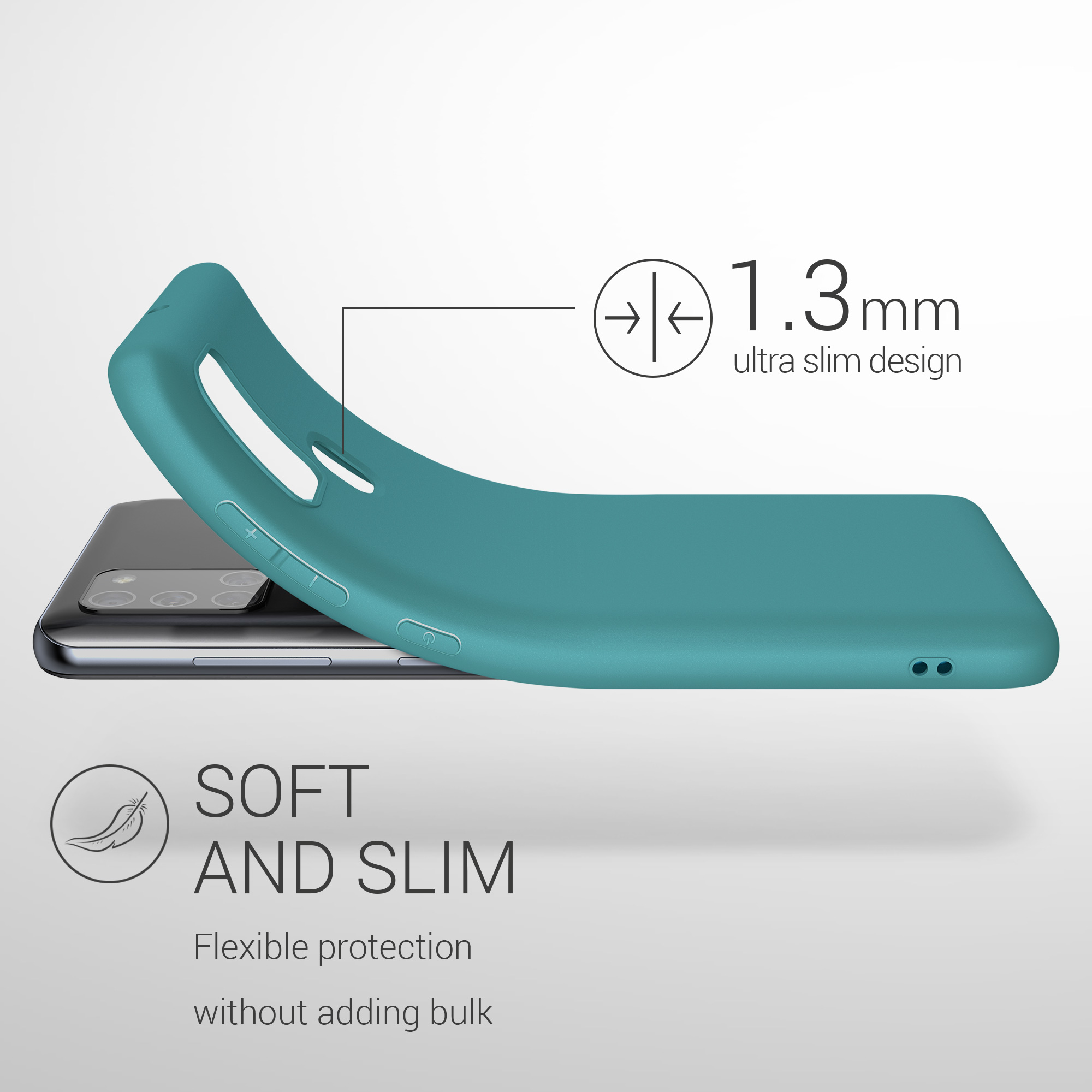 Kryt na mobil Samsung Galaxy A21s kwmobile TPU matně petrolejový