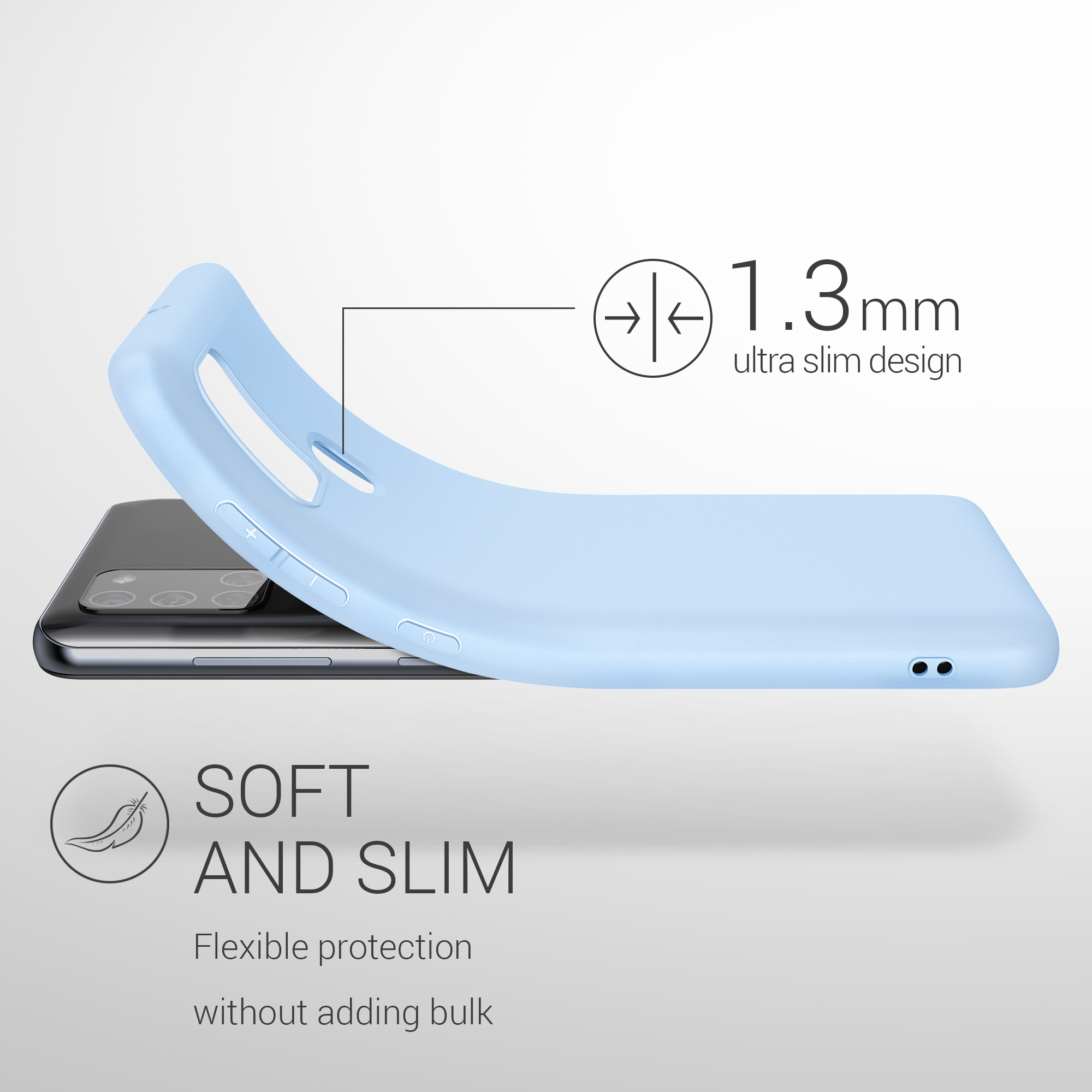 Kryt na mobil Samsung Galaxy A21s kwmobile TPU Matná světle modrá