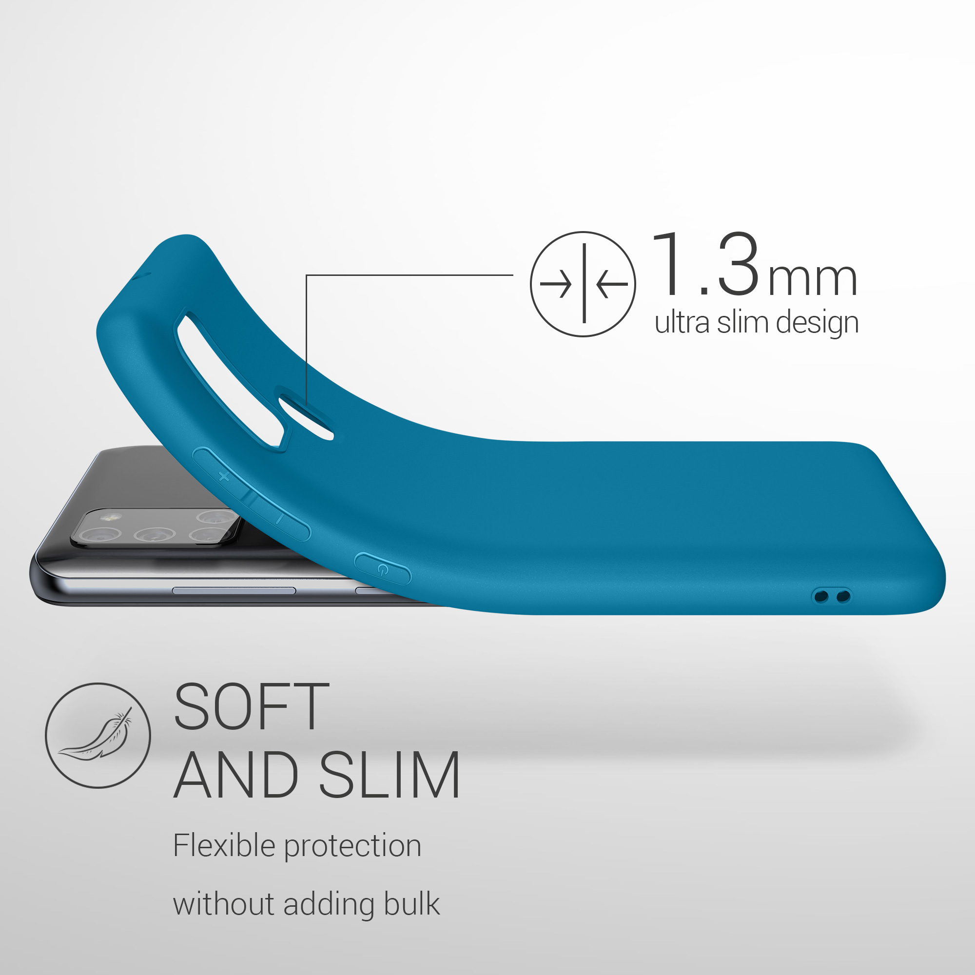 Kryt na mobil Samsung Galaxy A21s kwmobile TPU karibsky modrý
