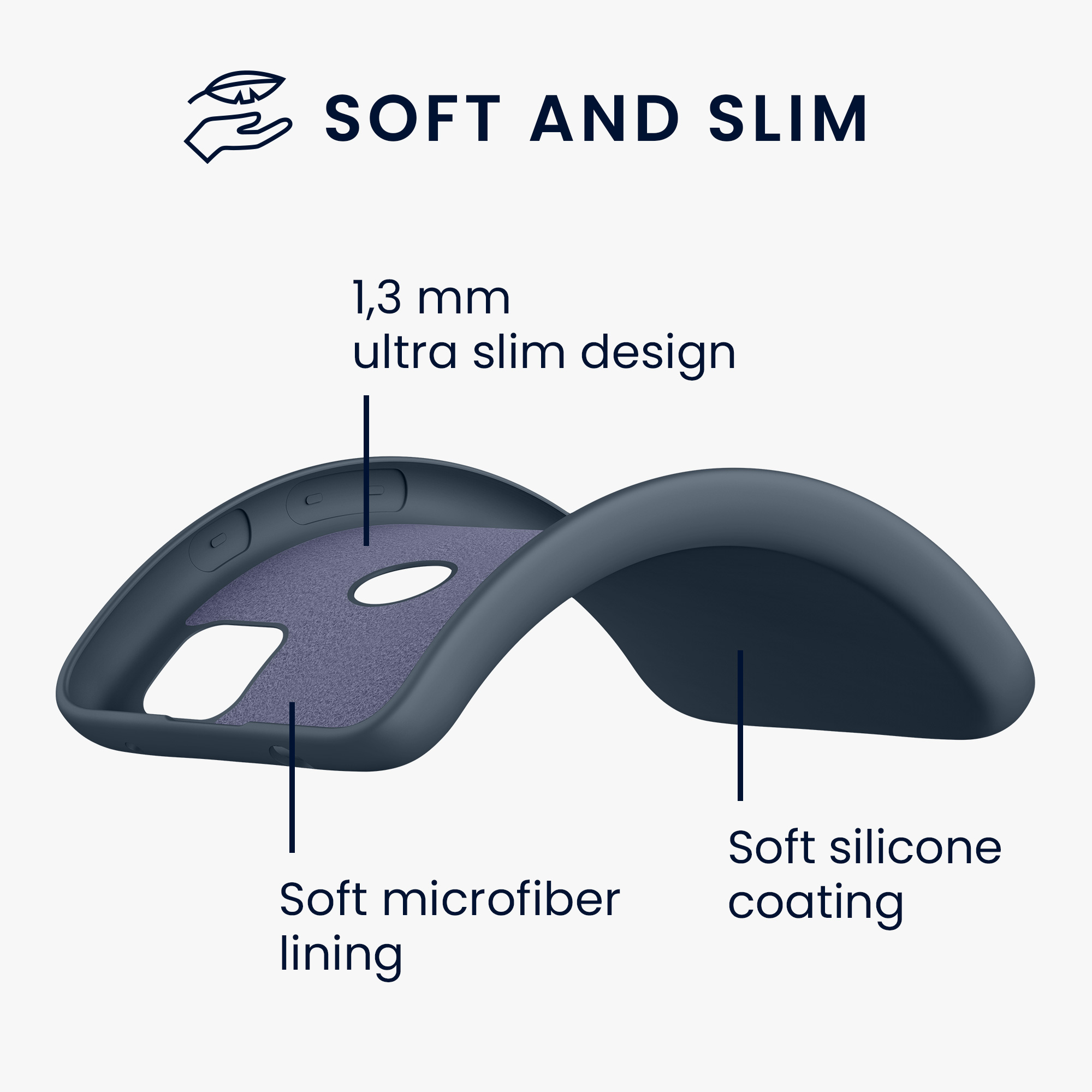 TPU kryt pro Google Pixel 4a s mikrovláknem kwmobile ‑ tmavě břidlicová