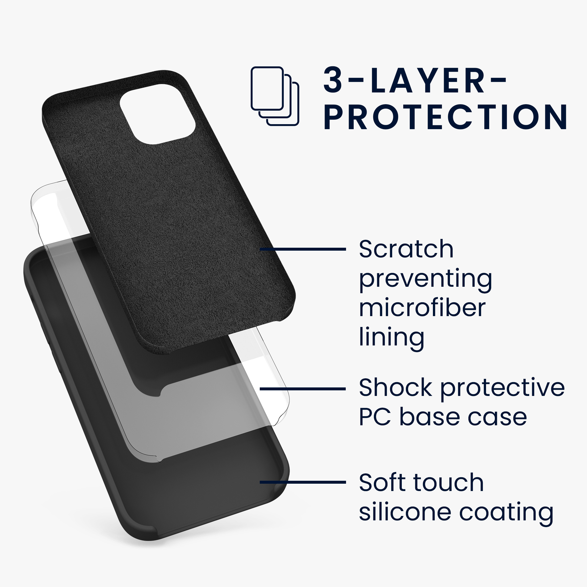 Silikonový kryt kwmobile pro iPhone 12 mini - černá