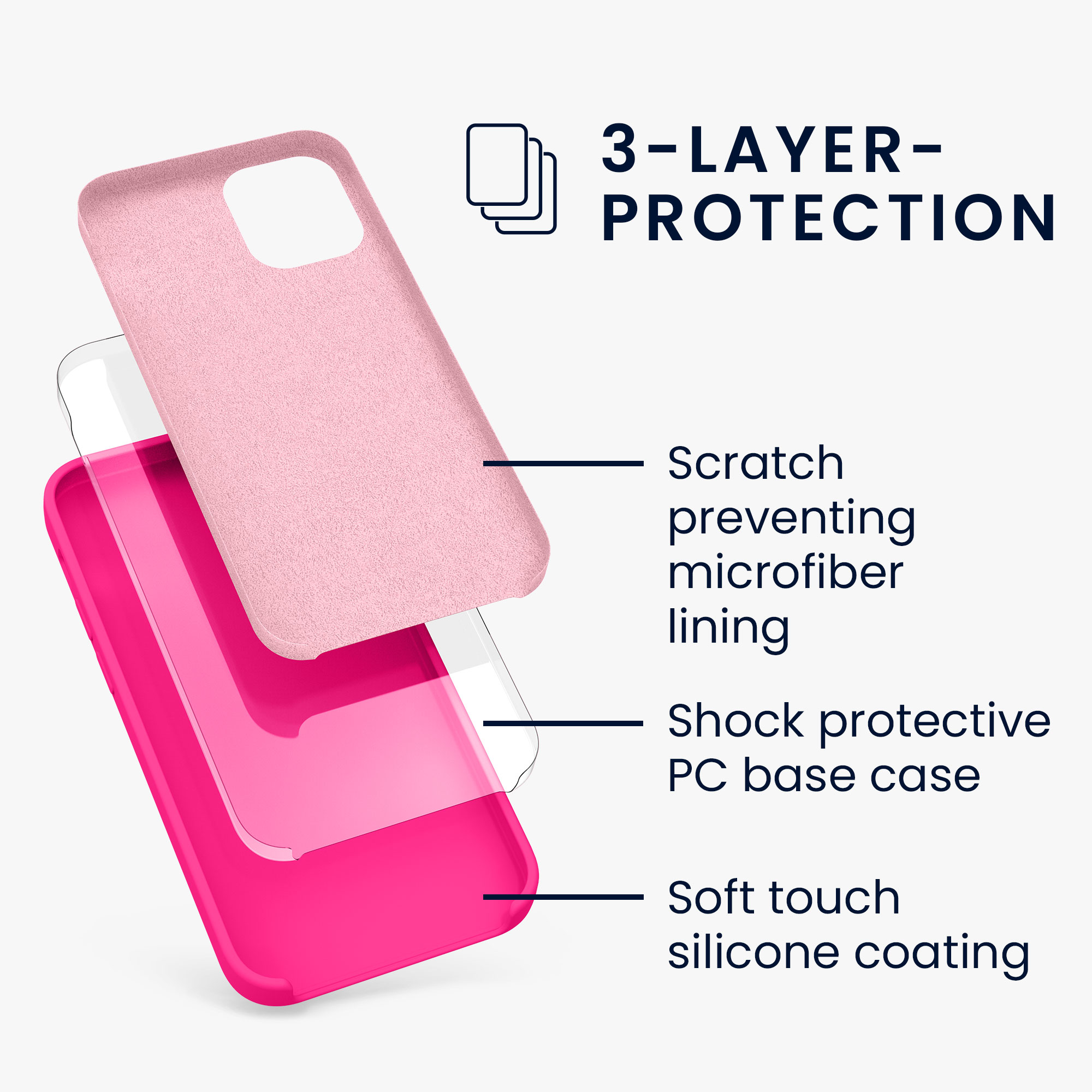 Silikonový kryt kwmobile pro iPhone 12 mini - neonově růžová