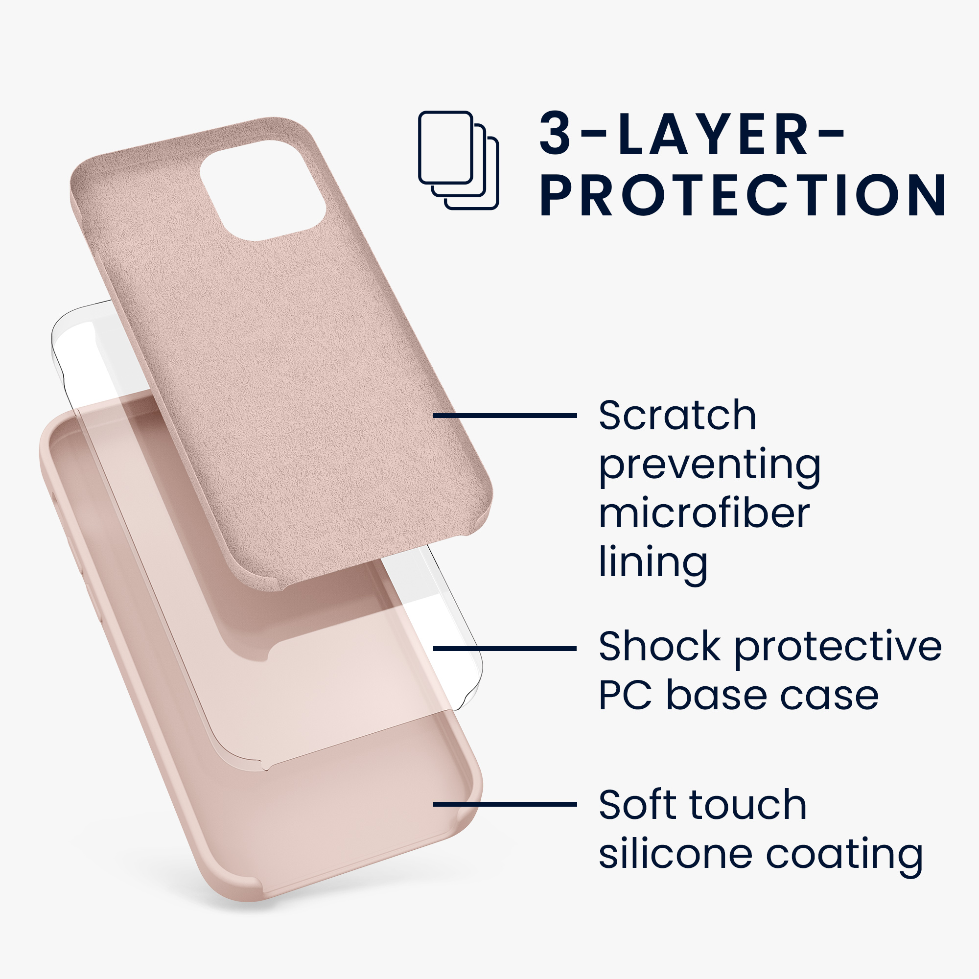 Silikonový kryt kwmobile pro iPhone 12 mini - pudrově růžová