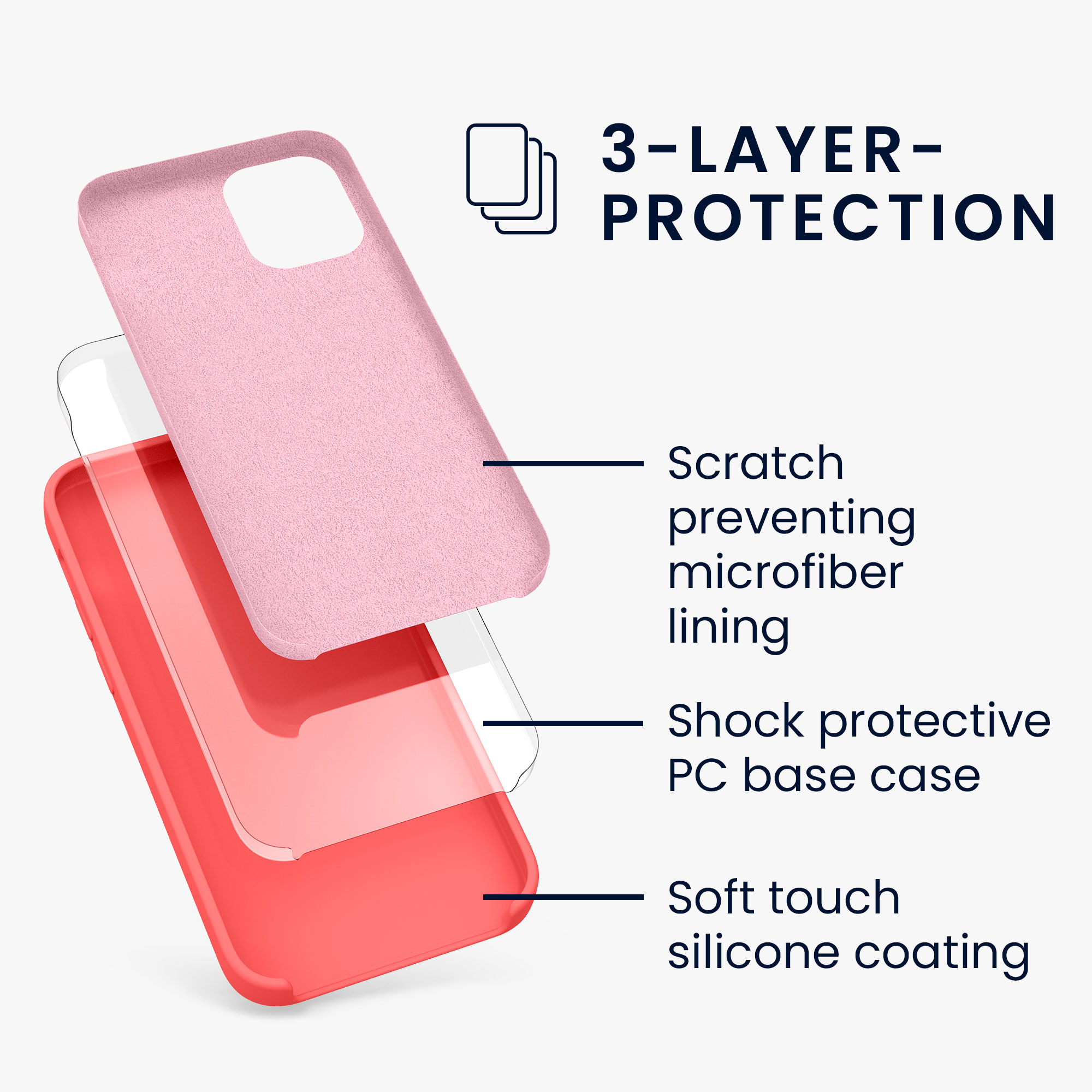 Silikonový kryt kwmobile pro iPhone 12 mini - výrazná korálová