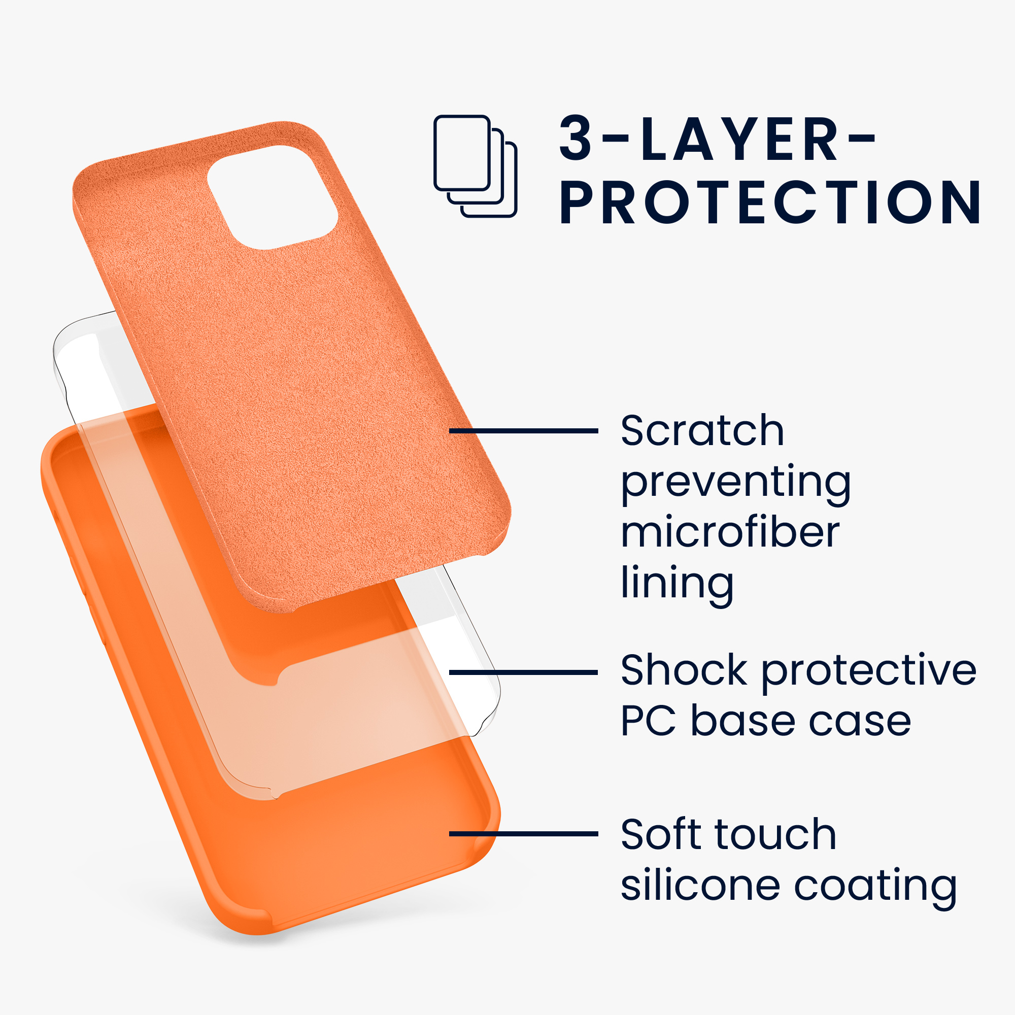 Silikonový kryt kwmobile pro iPhone 12 mini - ovocná oranžová