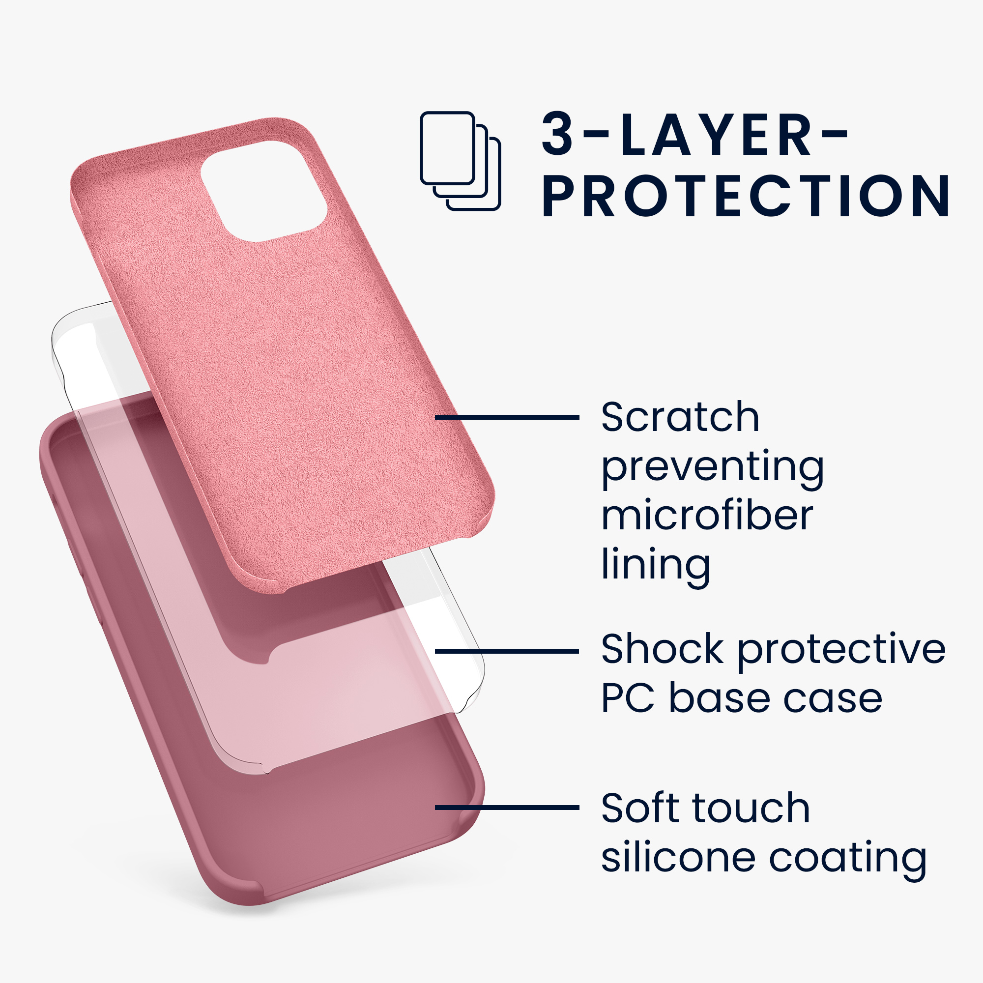 Silikonový kryt kwmobile pro iPhone 12 mini - tmavě růžová