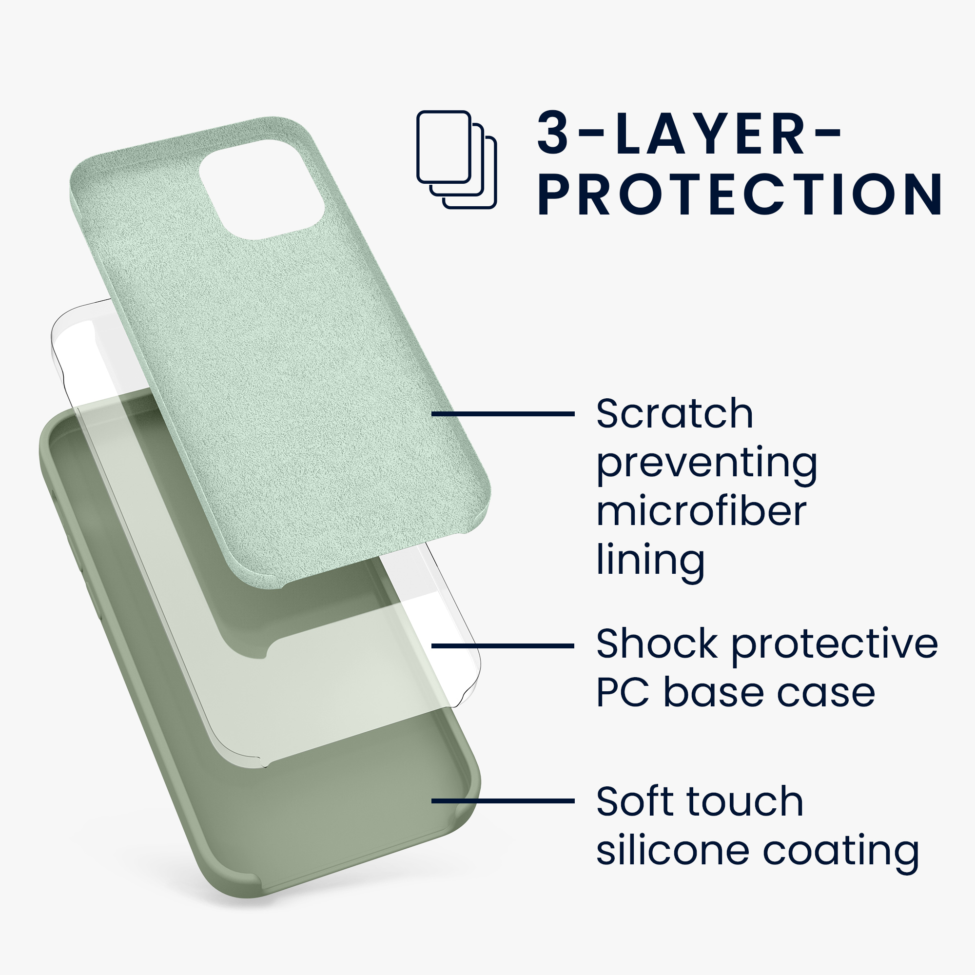 Silikonový kryt kwmobile pro iPhone 12 mini - šedozelená