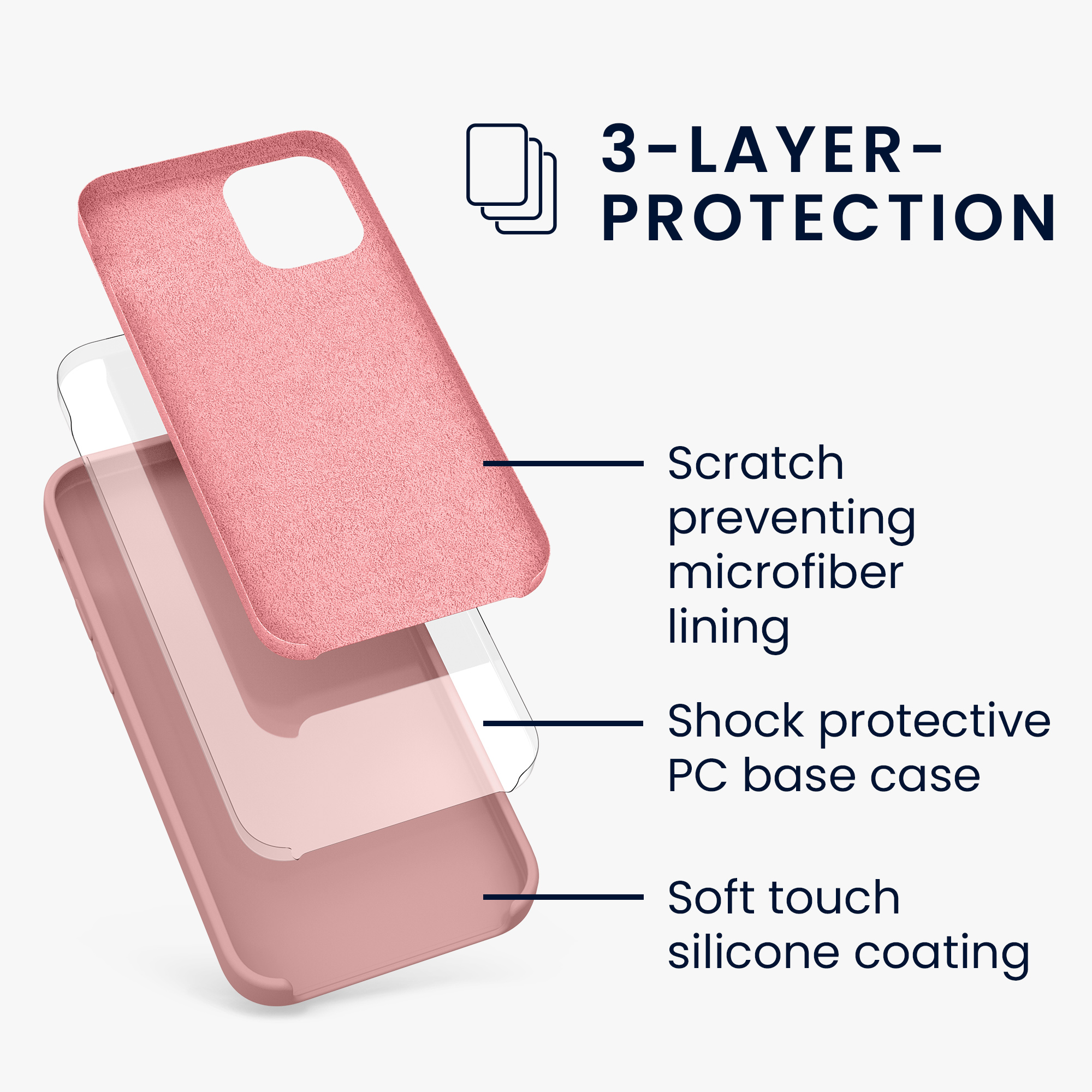 Silikonový kryt kwmobile pro iPhone 12 mini - zimní růžová