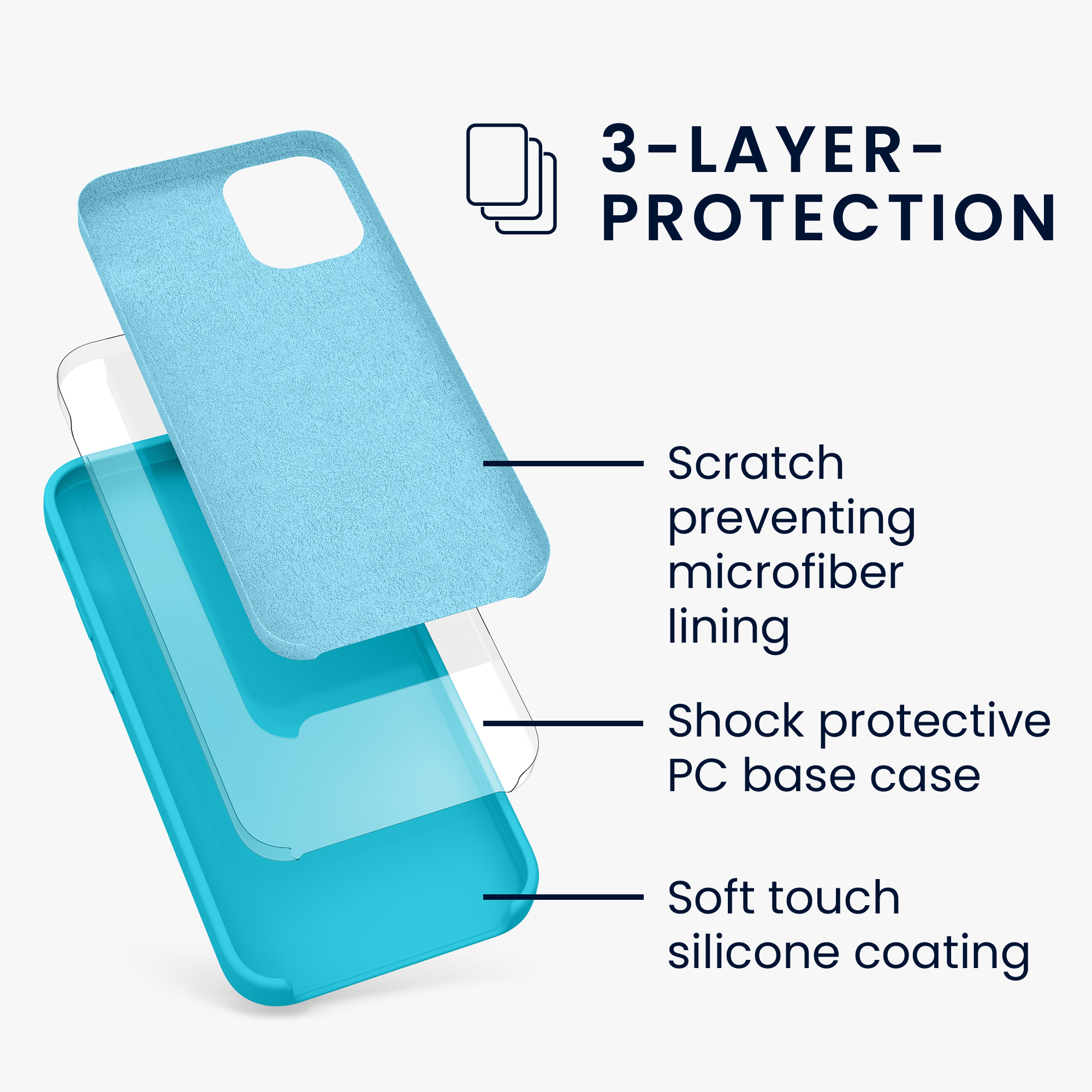 Silikonový kryt kwmobile pro iPhone 12 mini - ledovcová