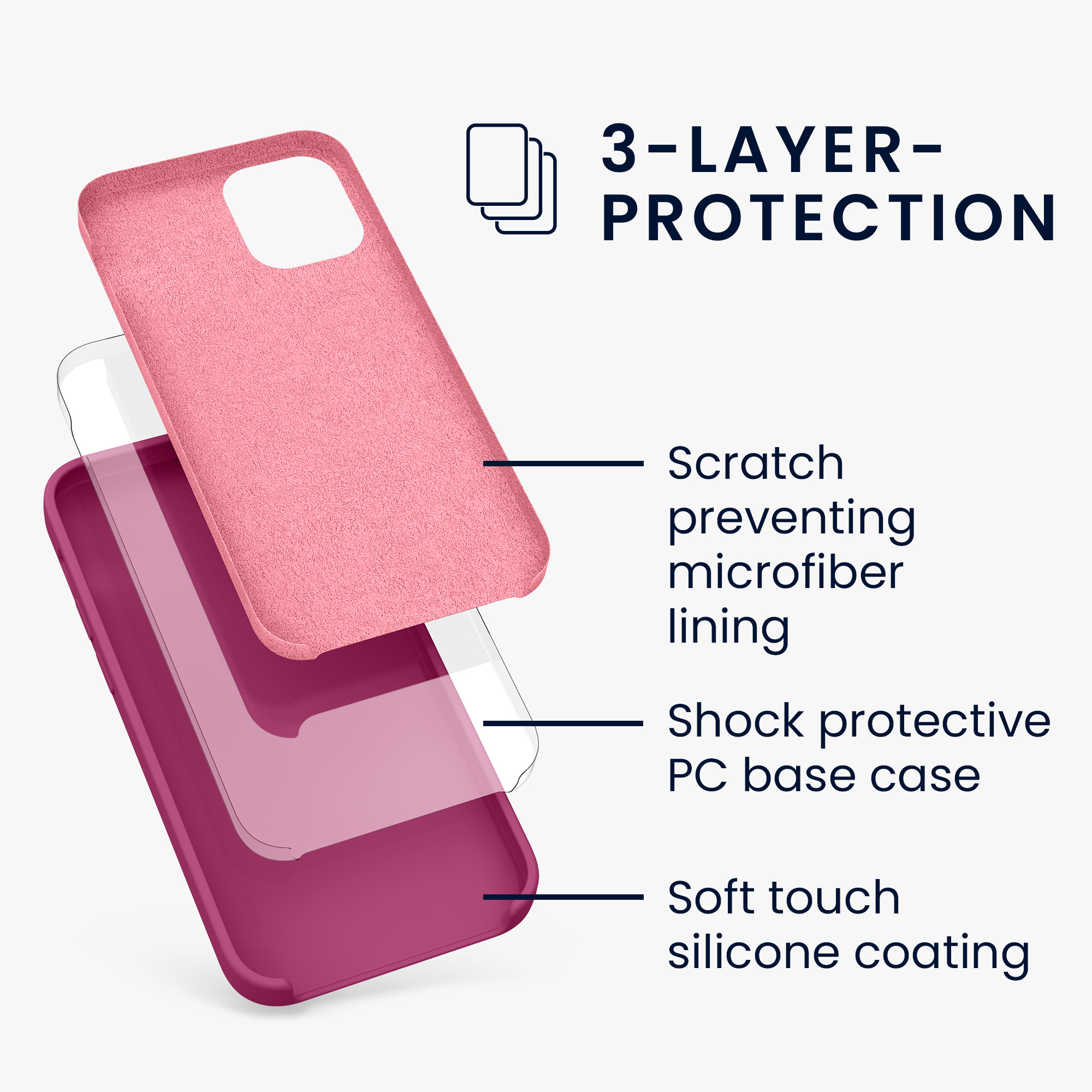 Silikonový kryt kwmobile pro iPhone 12 mini - malinově růžová