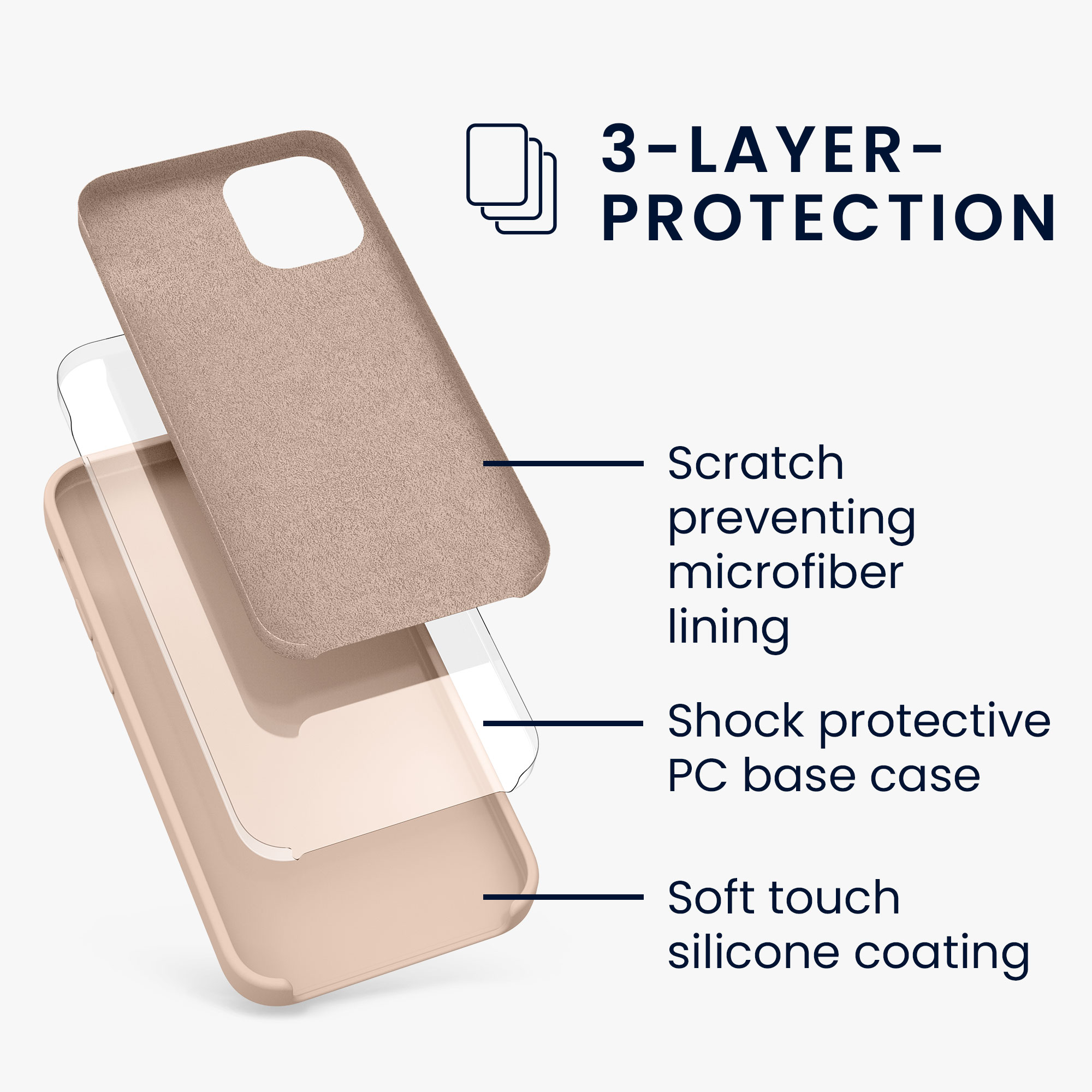 Silikonový kryt kwmobile pro iPhone 12 mini - kokosová