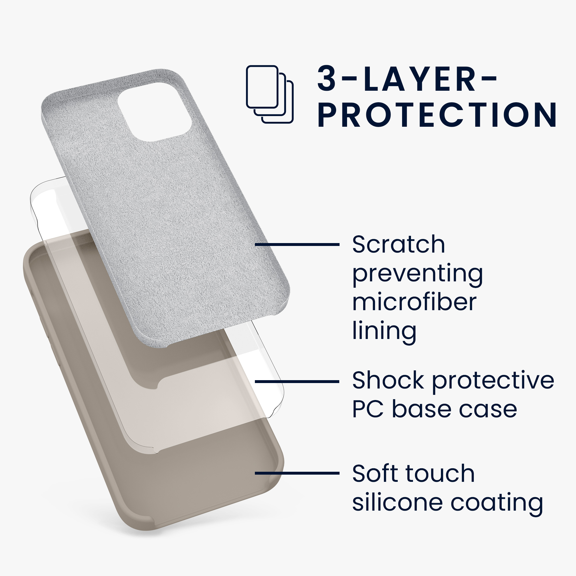 Silikonový kryt kwmobile pro iPhone 12 mini - taupe