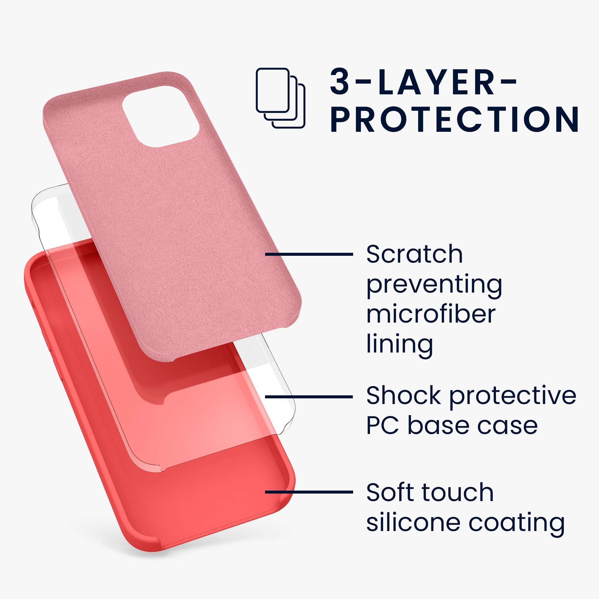 Silikonový kryt kwmobile pro iPhone 12 mini - neonově korálová