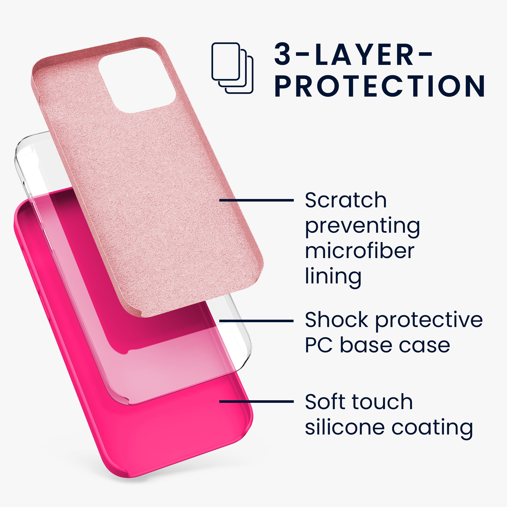 Silikonový kryt kwmobile pro iPhone 12 / iPhone 12 Pro - neonově růžová
