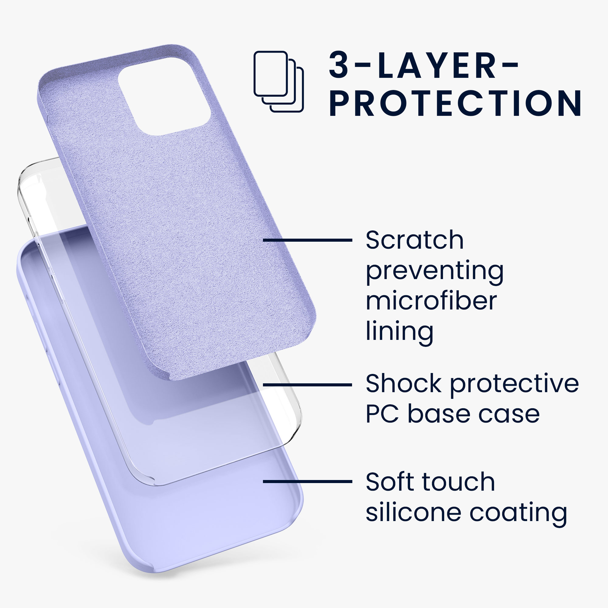Kryt na mobil kwmobile iPhone 12 / iPhone 12 Pro Case - světle levandulová