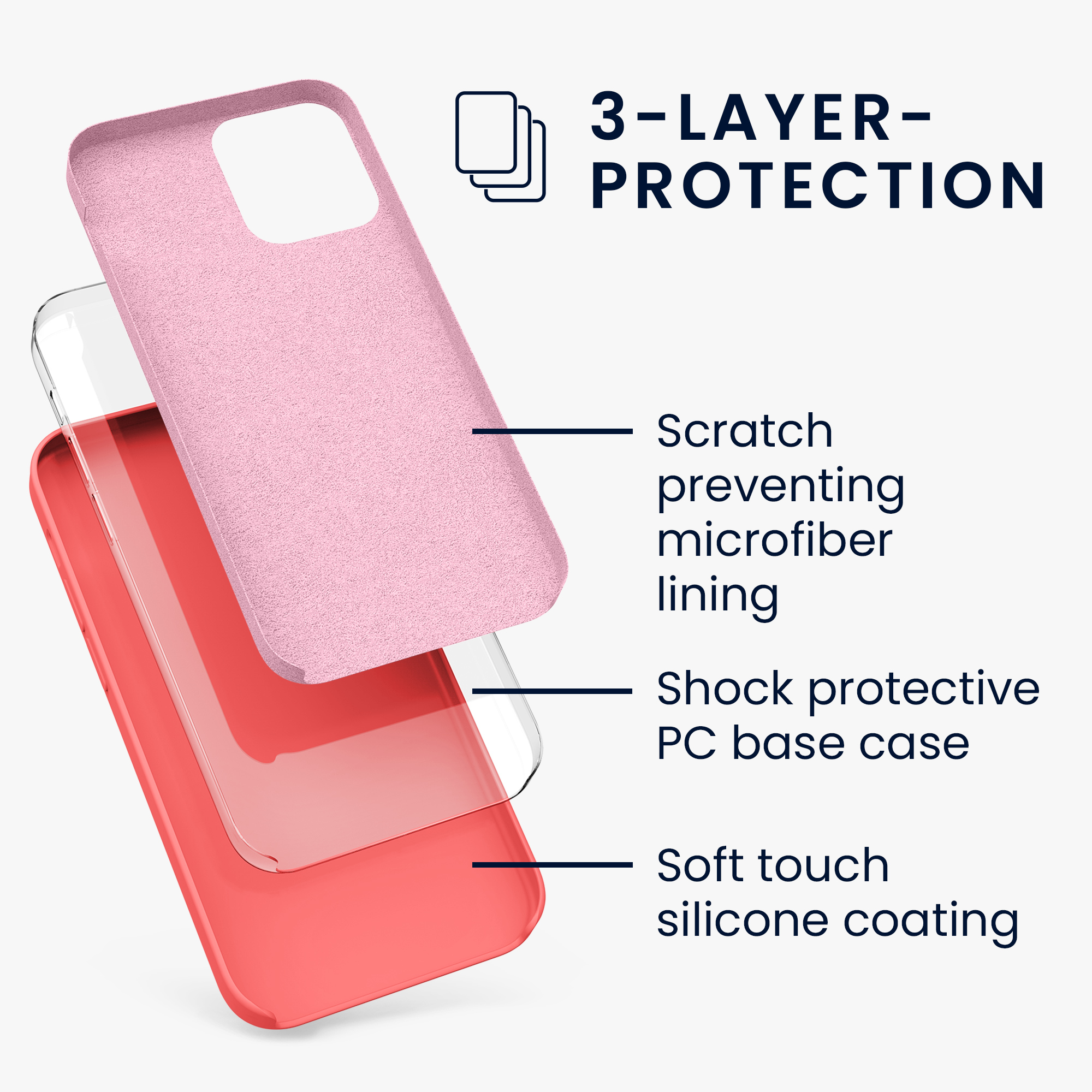 Silikonový kryt kwmobile pro iPhone 12 / iPhone 12 Pro - výrazná korálová