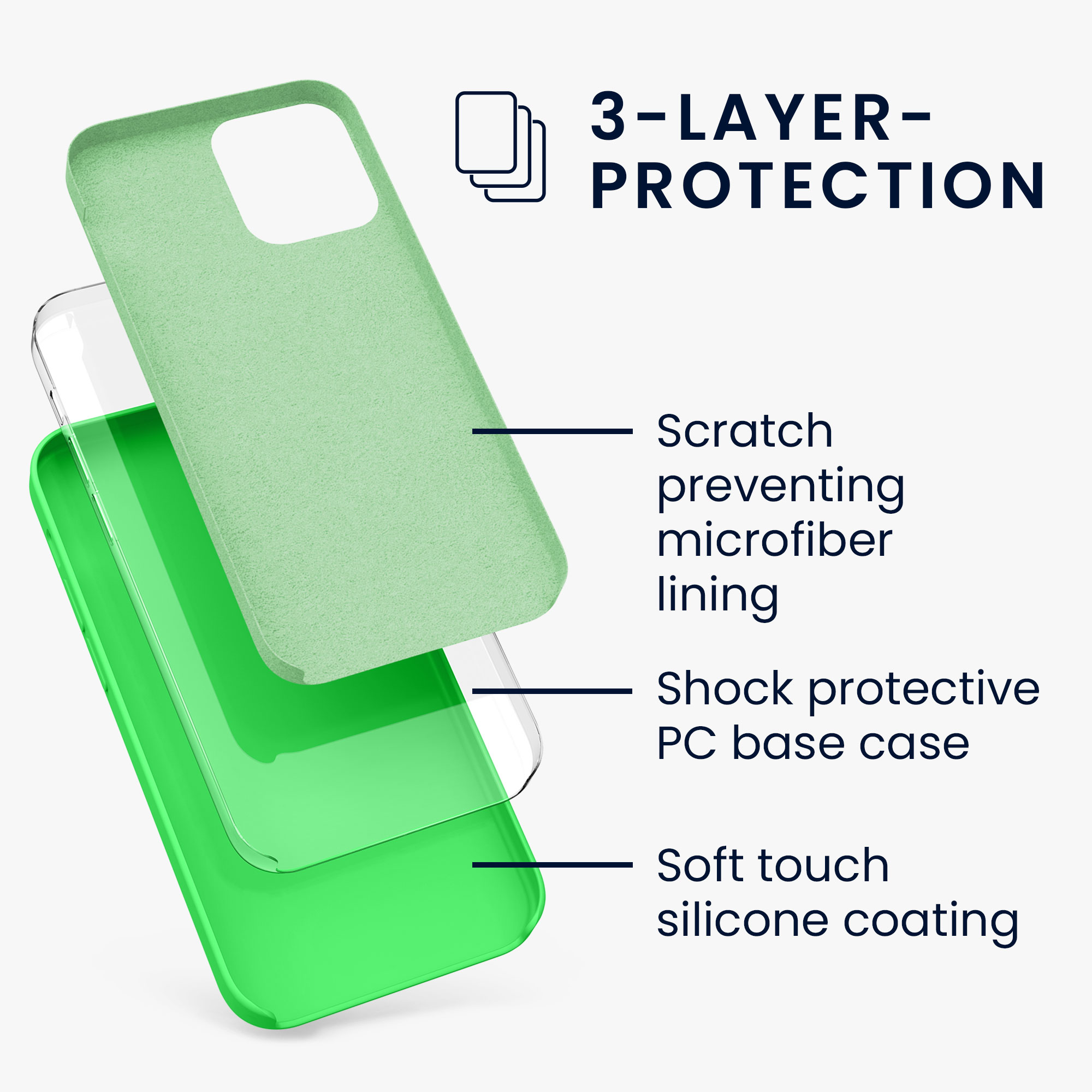 Silikonový kryt kwmobile pro iPhone 12 / iPhone 12 Pro - limetkově zelená