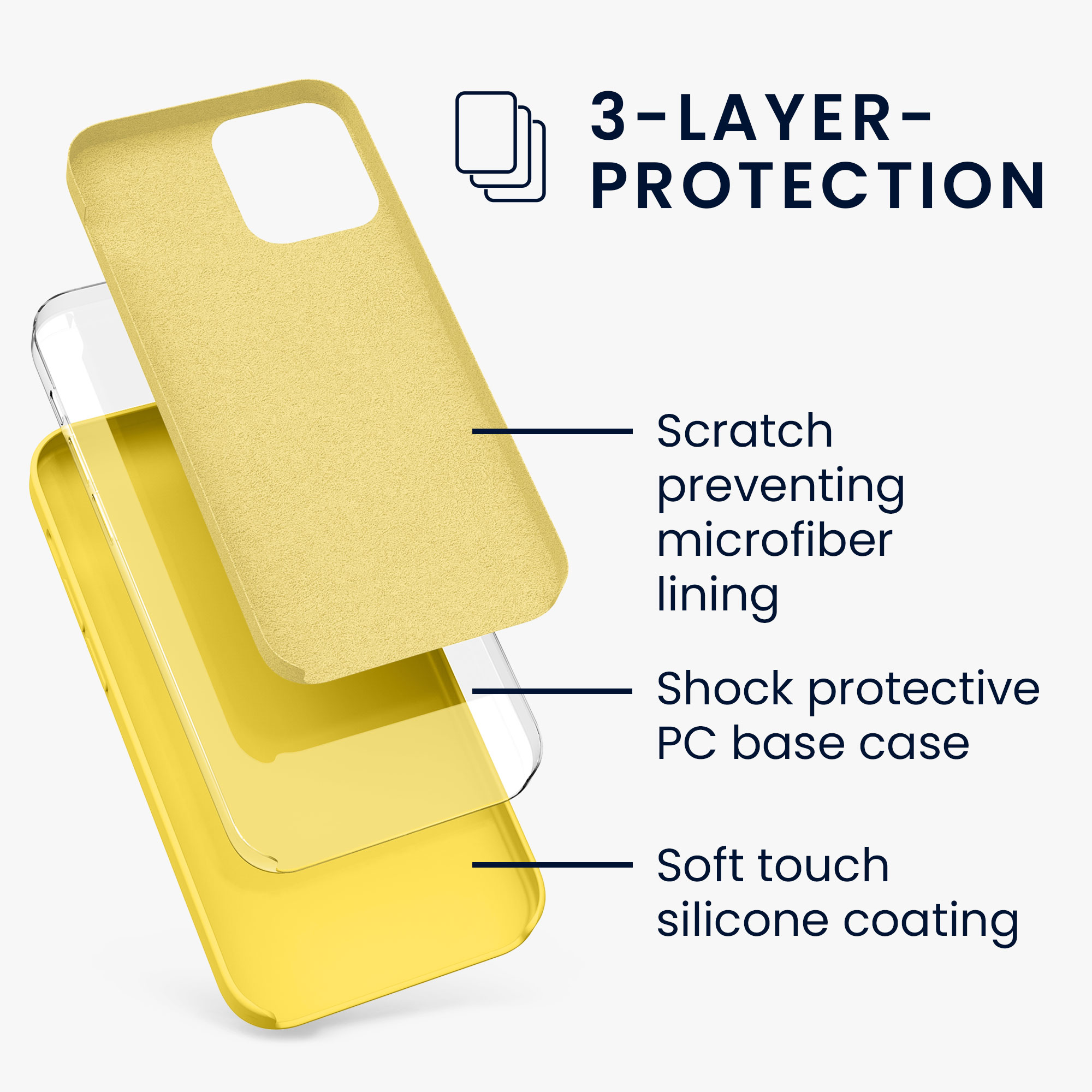 Silikonový kryt kwmobile pro iPhone 12 / iPhone 12 Pro - zářivě žlutá