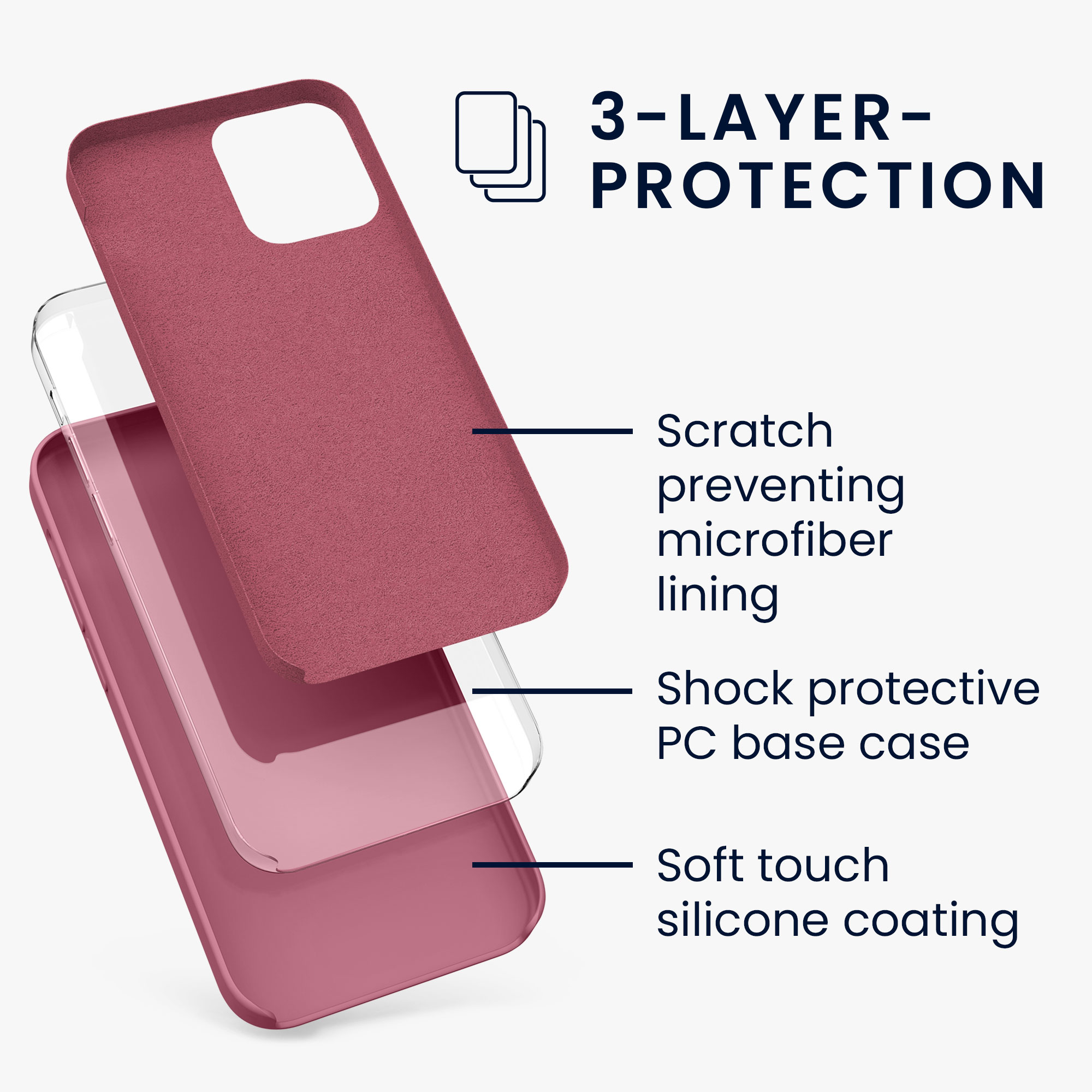 Kryt na mobil kwmobile iPhone 12 / iPhone 12 Pro Case - tmavě růžová