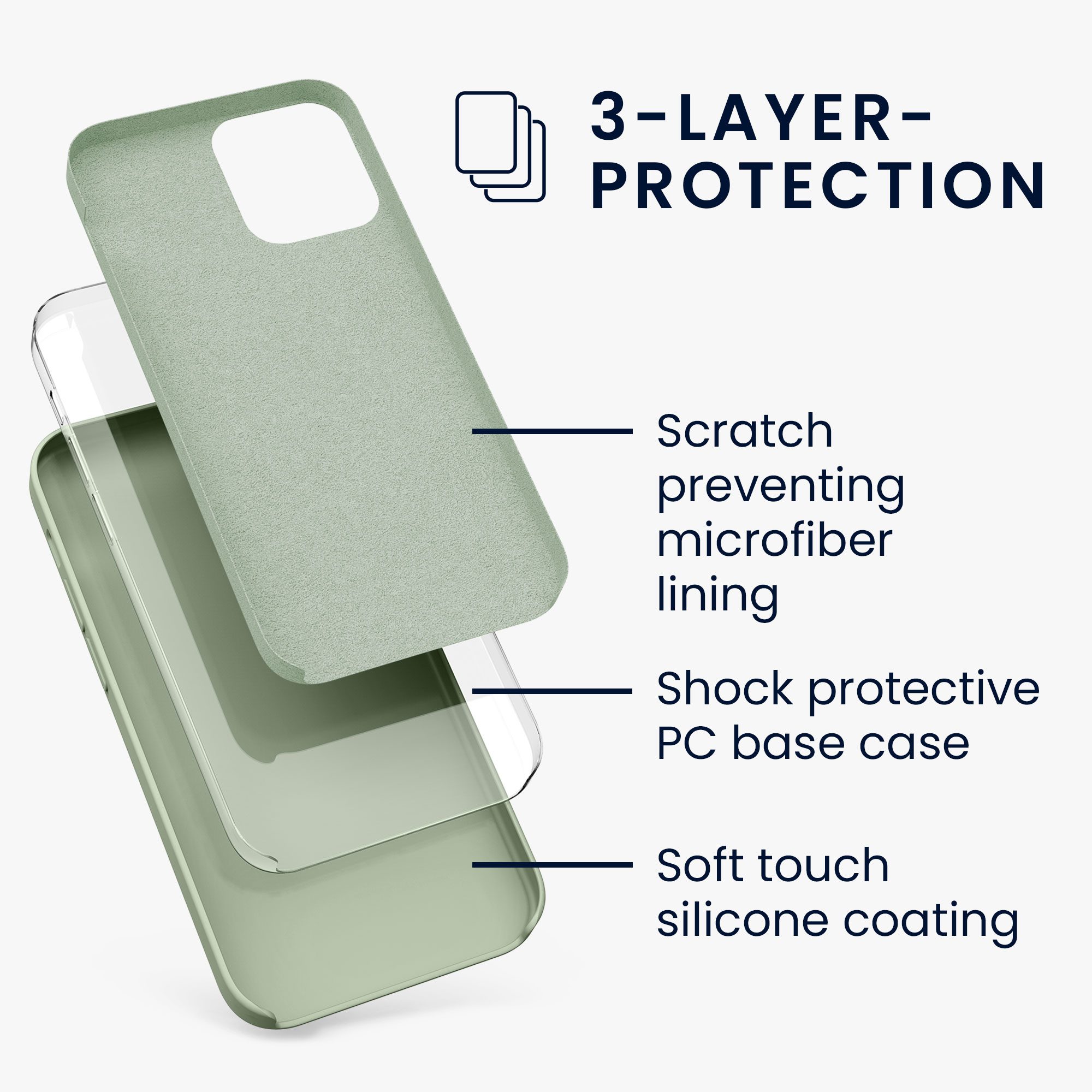 Silikonový kryt kwmobile pro iPhone 12 / iPhone 12 Pro - šedozelená