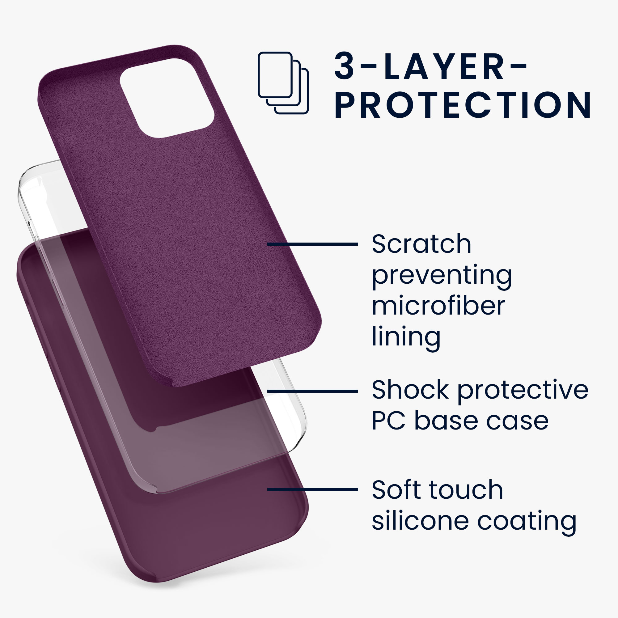 Kryt na mobil kwmobile iPhone 12 / iPhone 12 Pro Case - vínově fialová