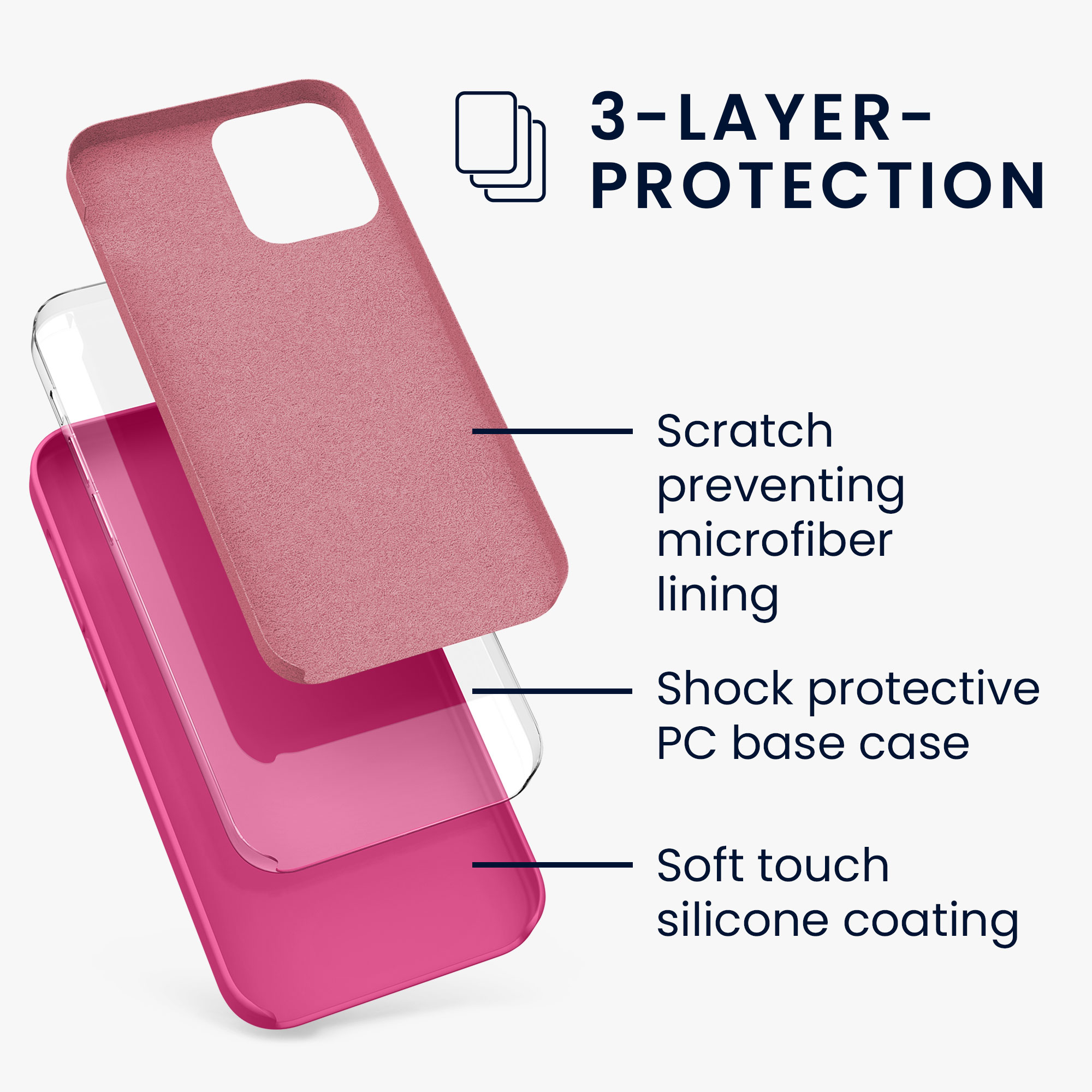 Kryt na mobil kwmobile iPhone 12 / iPhone 12 Pro Case - malinově růžová