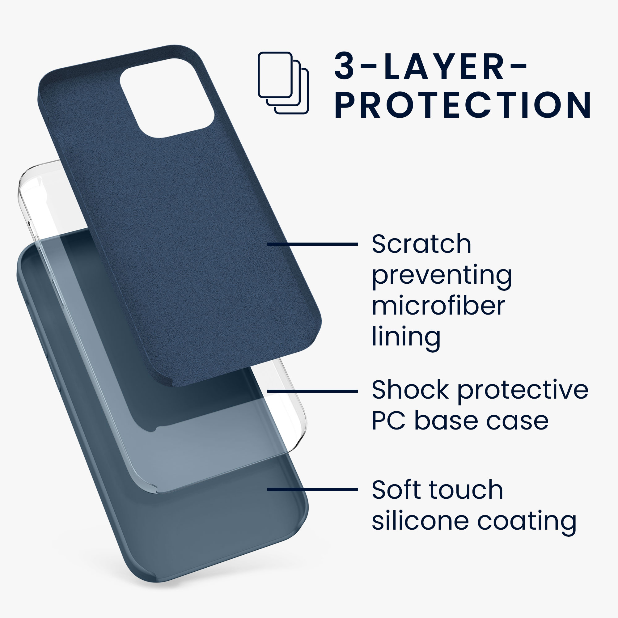 Silikonový kryt kwmobile pro iPhone 12 / iPhone 12 Pro - tmavě břidlicová