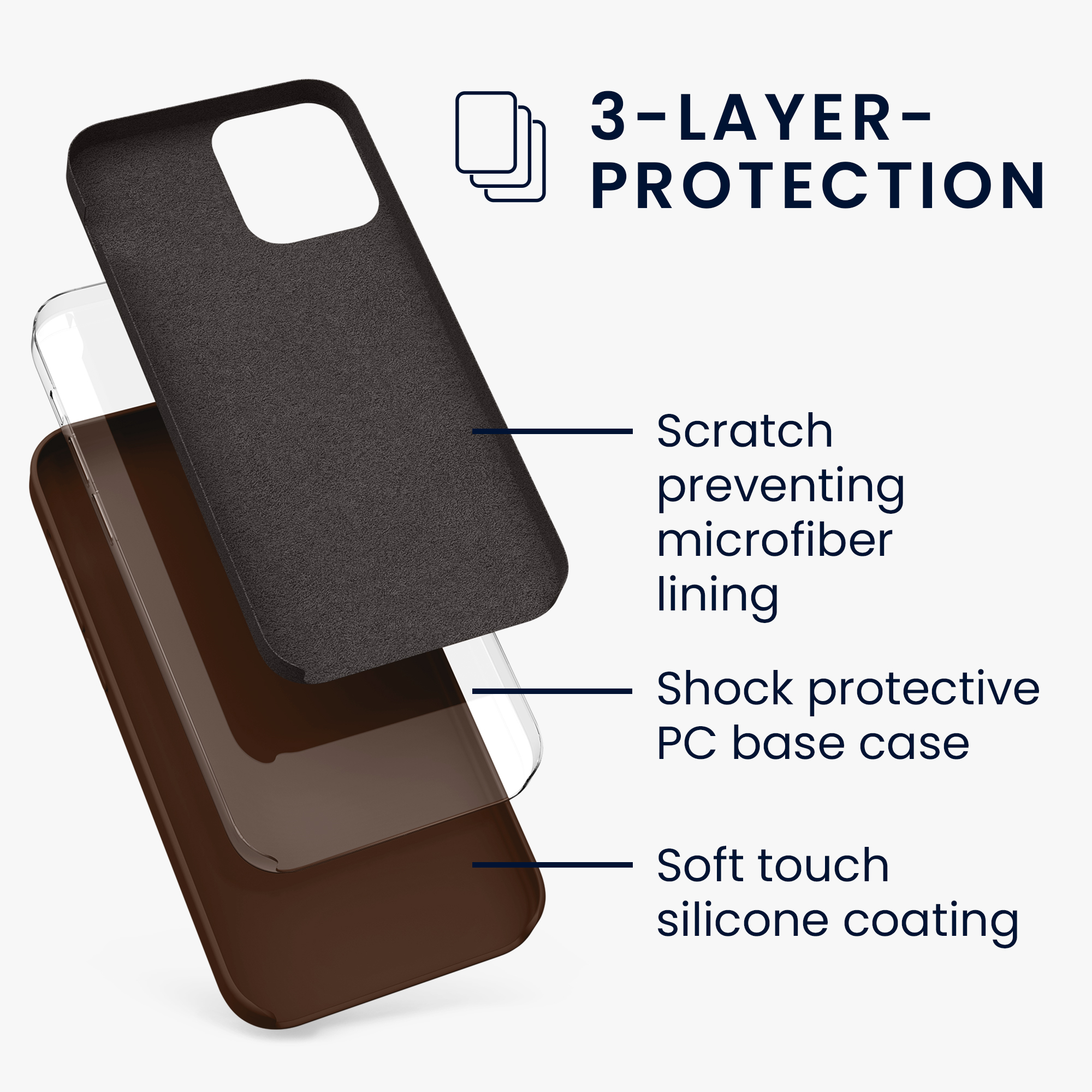 Silikonový kryt kwmobile pro iPhone 12 / iPhone 12 Pro - čokoládová