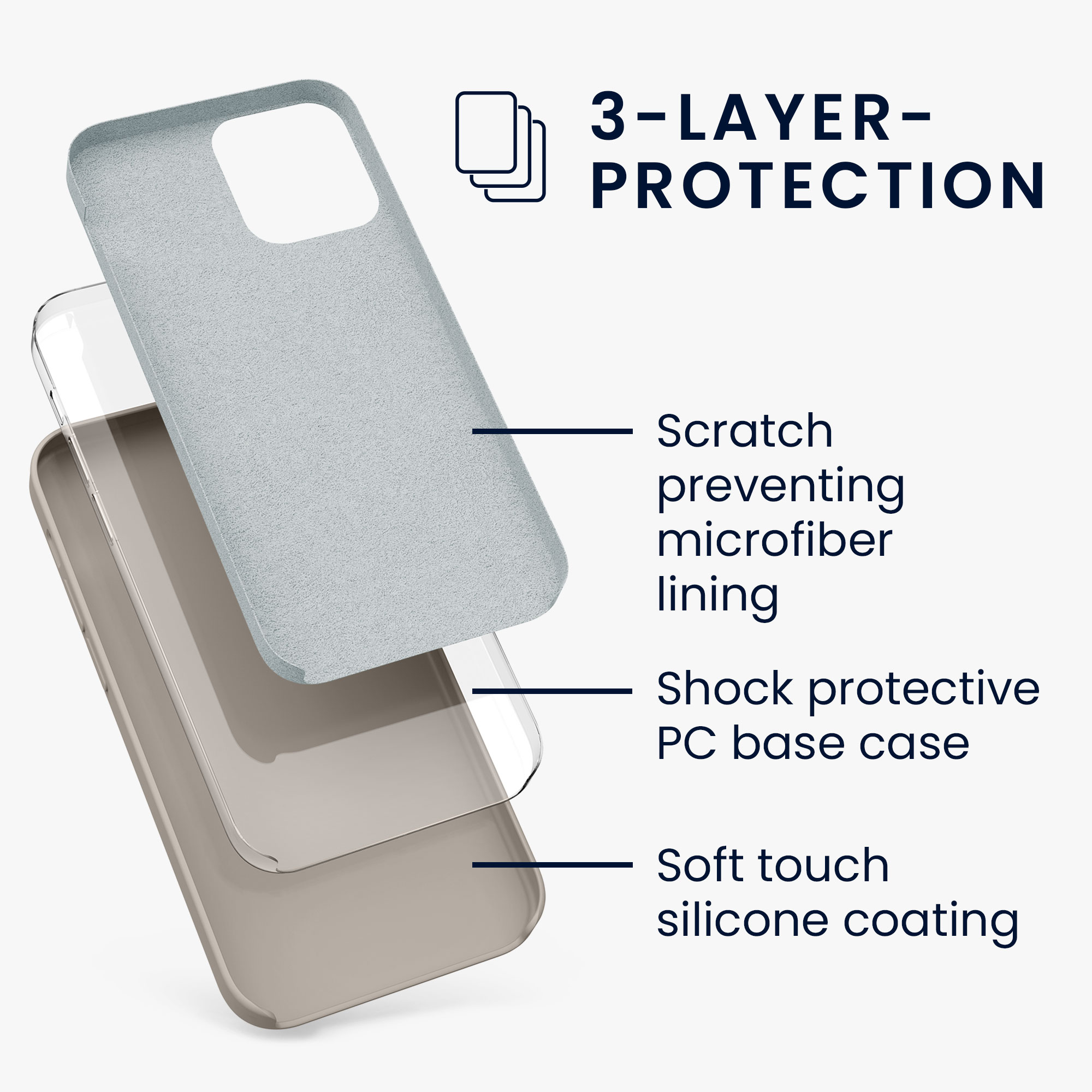 Silikonový kryt kwmobile pro iPhone 12 / iPhone 12 Pro - taupe