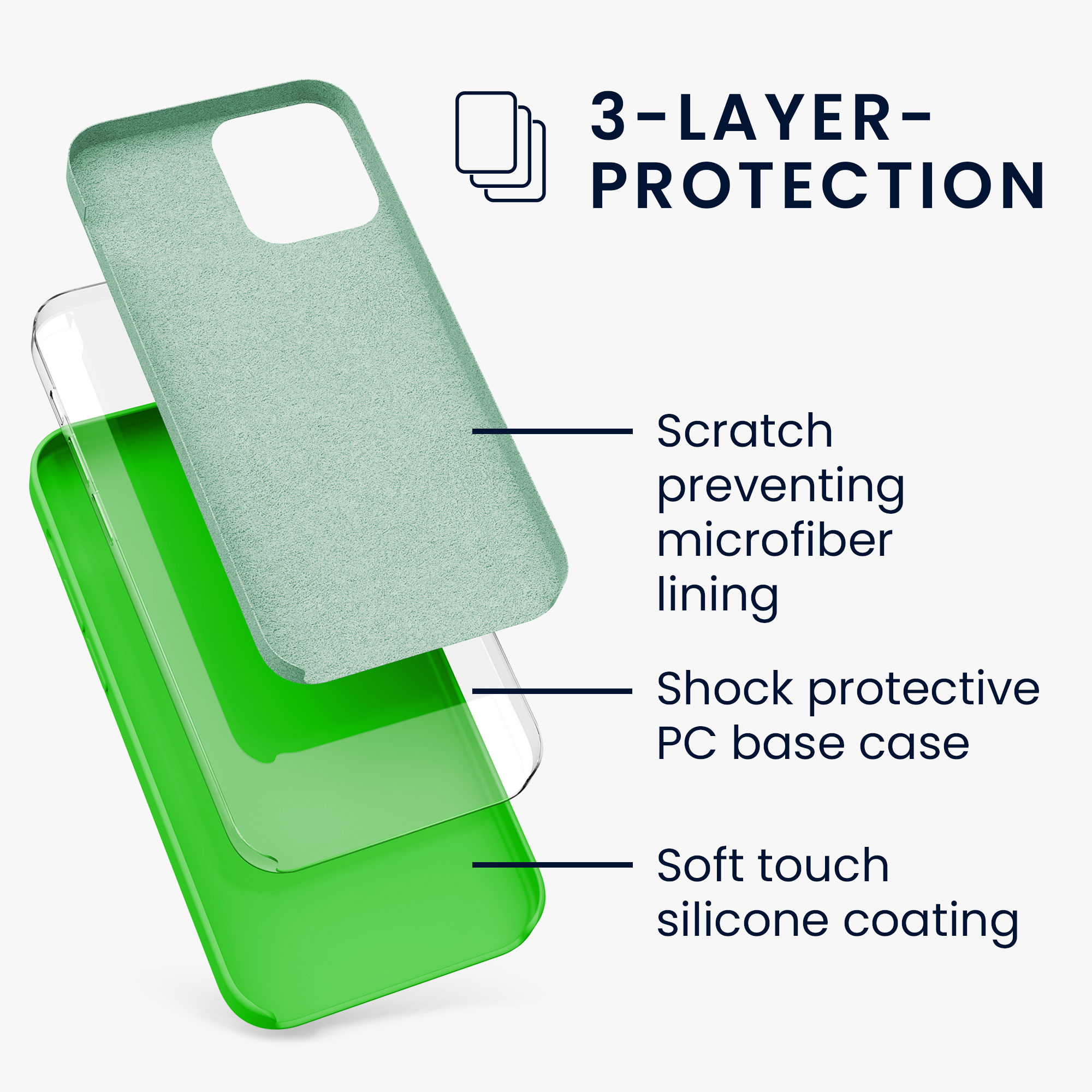 Silikonový kryt kwmobile pro iPhone 12 / iPhone 12 Pro - neonově zelená