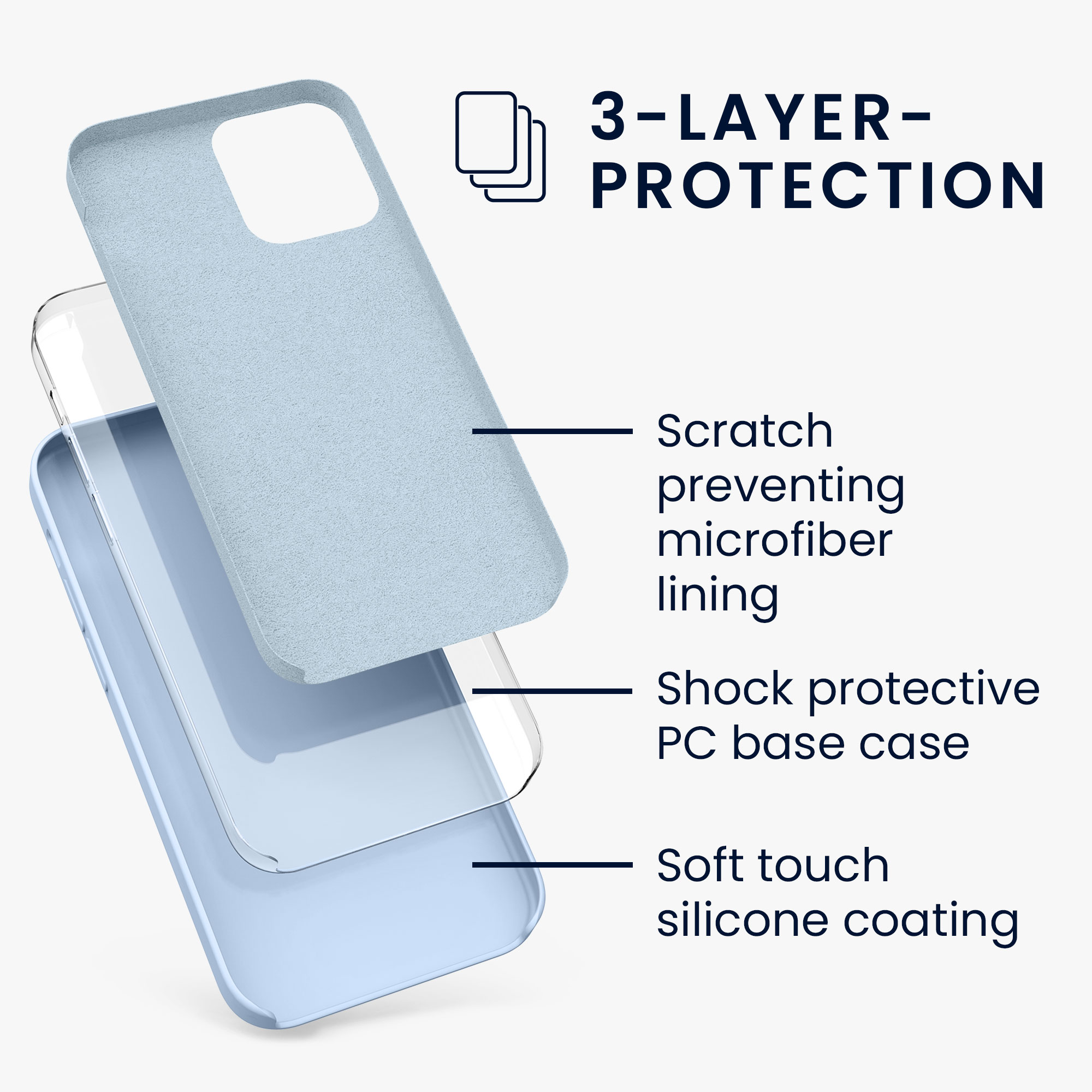 Silikonový kryt kwmobile pro iPhone 12 / iPhone 12 Pro - světle modrá matná