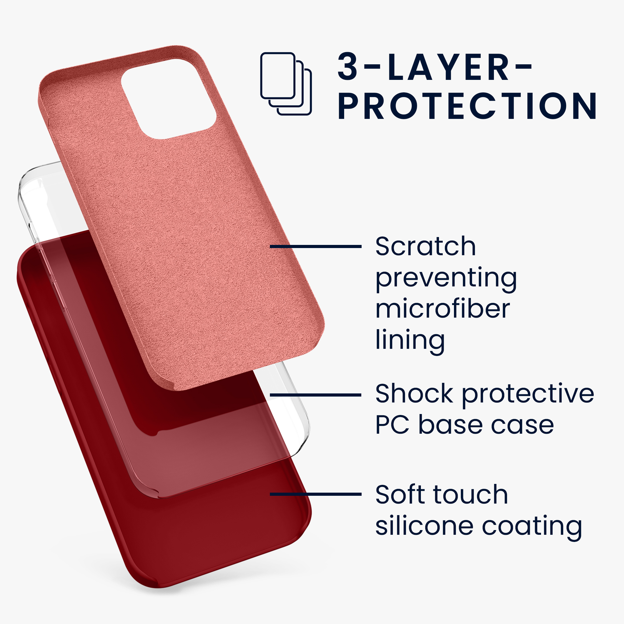 Silikonový kryt kwmobile pro iPhone 12 / iPhone 12 Pro - rebarborově červená