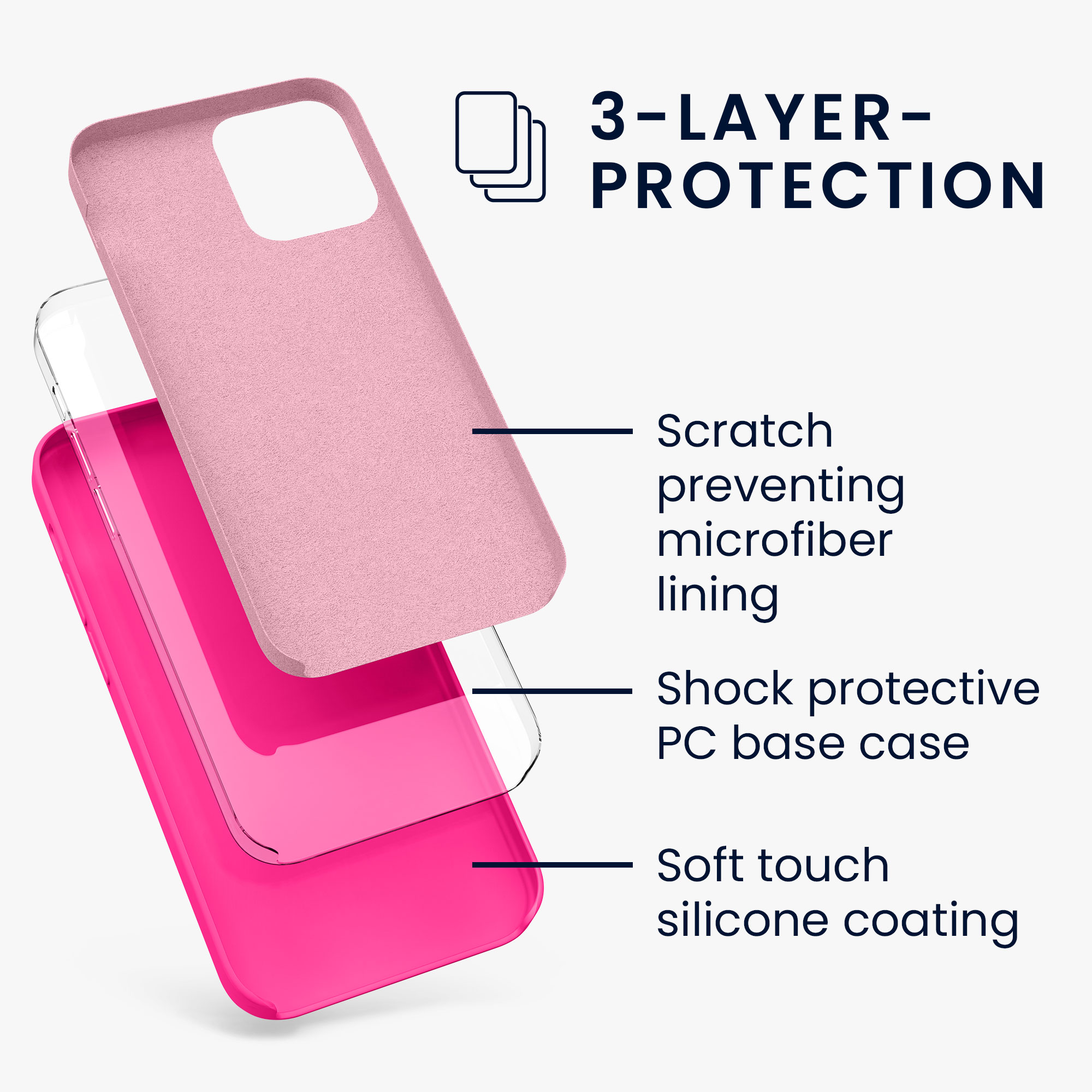 Silikonový kryt kwmobile pro iPhone 12 Pro Max - neonově růžová
