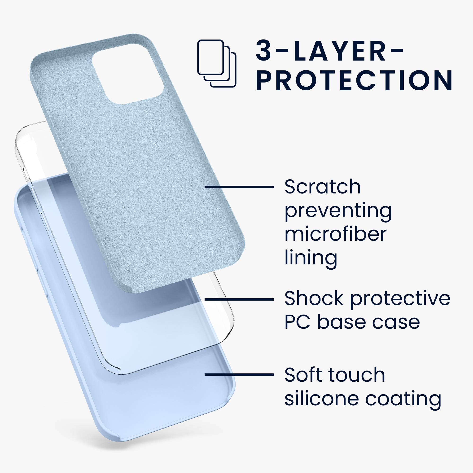Silikonový kryt kwmobile pro iPhone 12 Pro Max - světle modrá matná