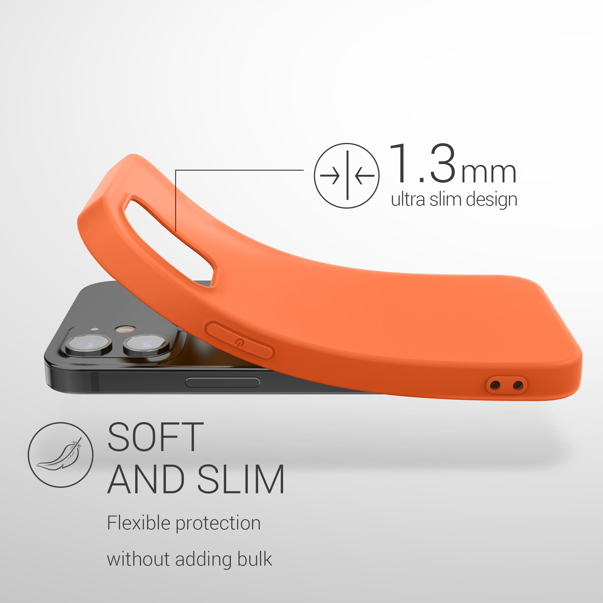 Silikonový kryt kwmobile pro iPhone 12 mini - neonově oranžová