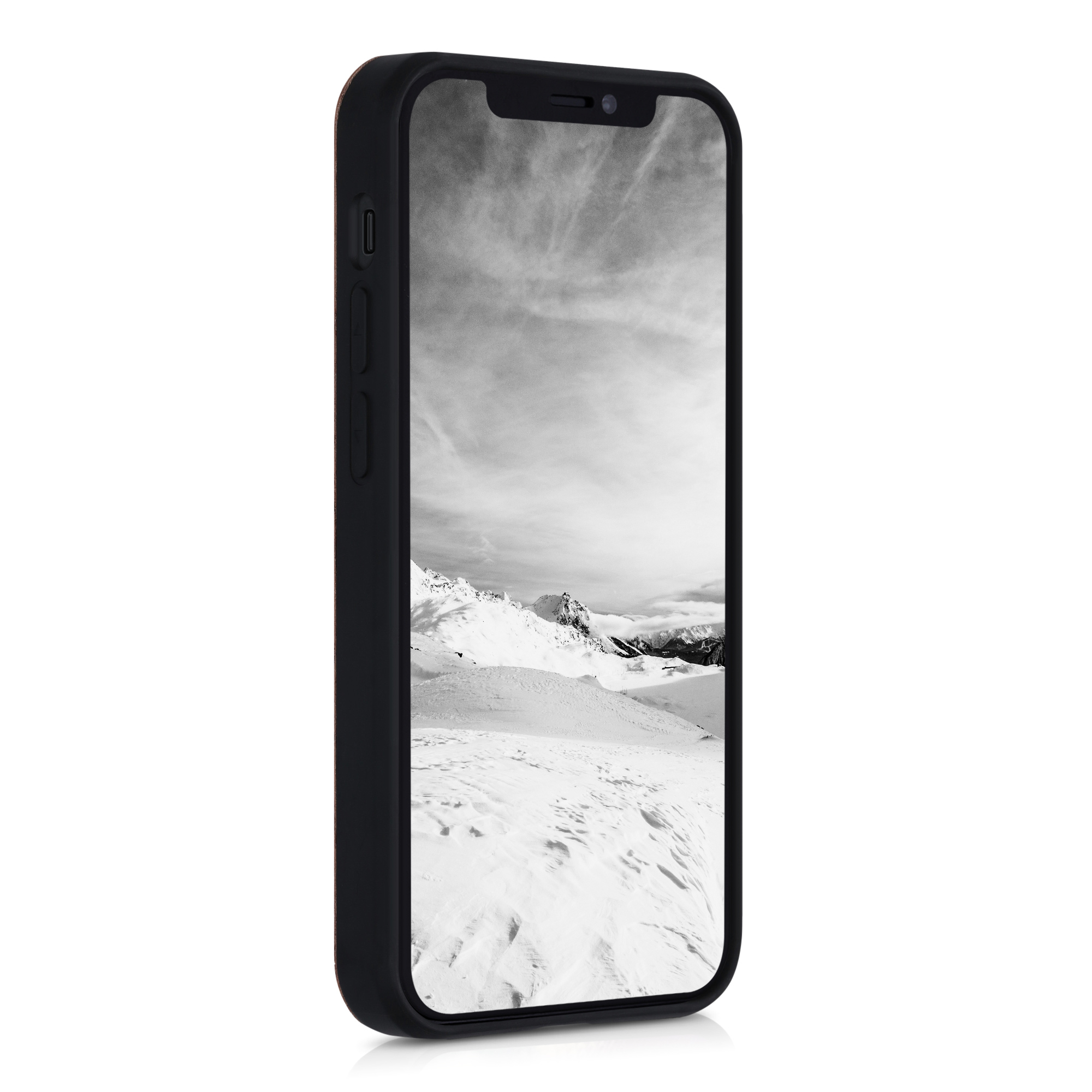 Dřevěný kryt kwmobile pro iPhone 12 mini - tmavě hnědá