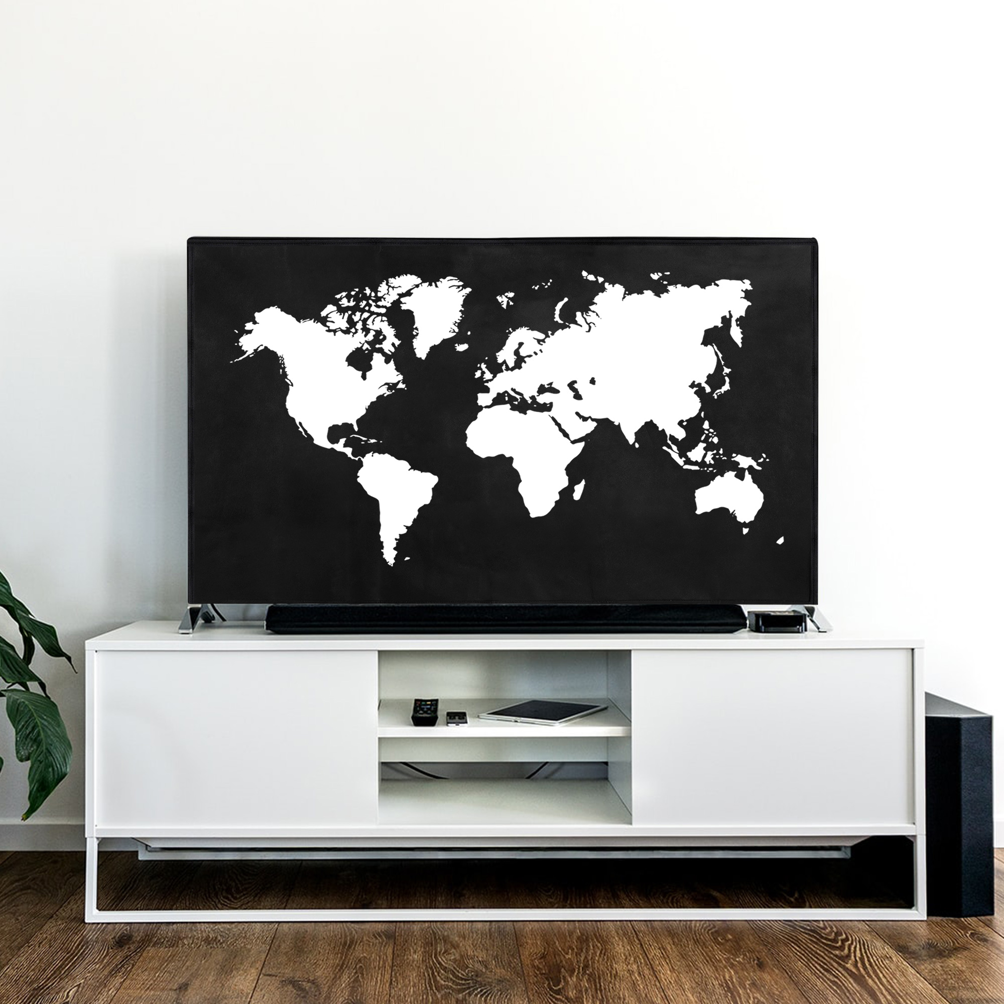 Vnitřní kryt na TV 32" kwmobile - syntetická látka bílá / černá