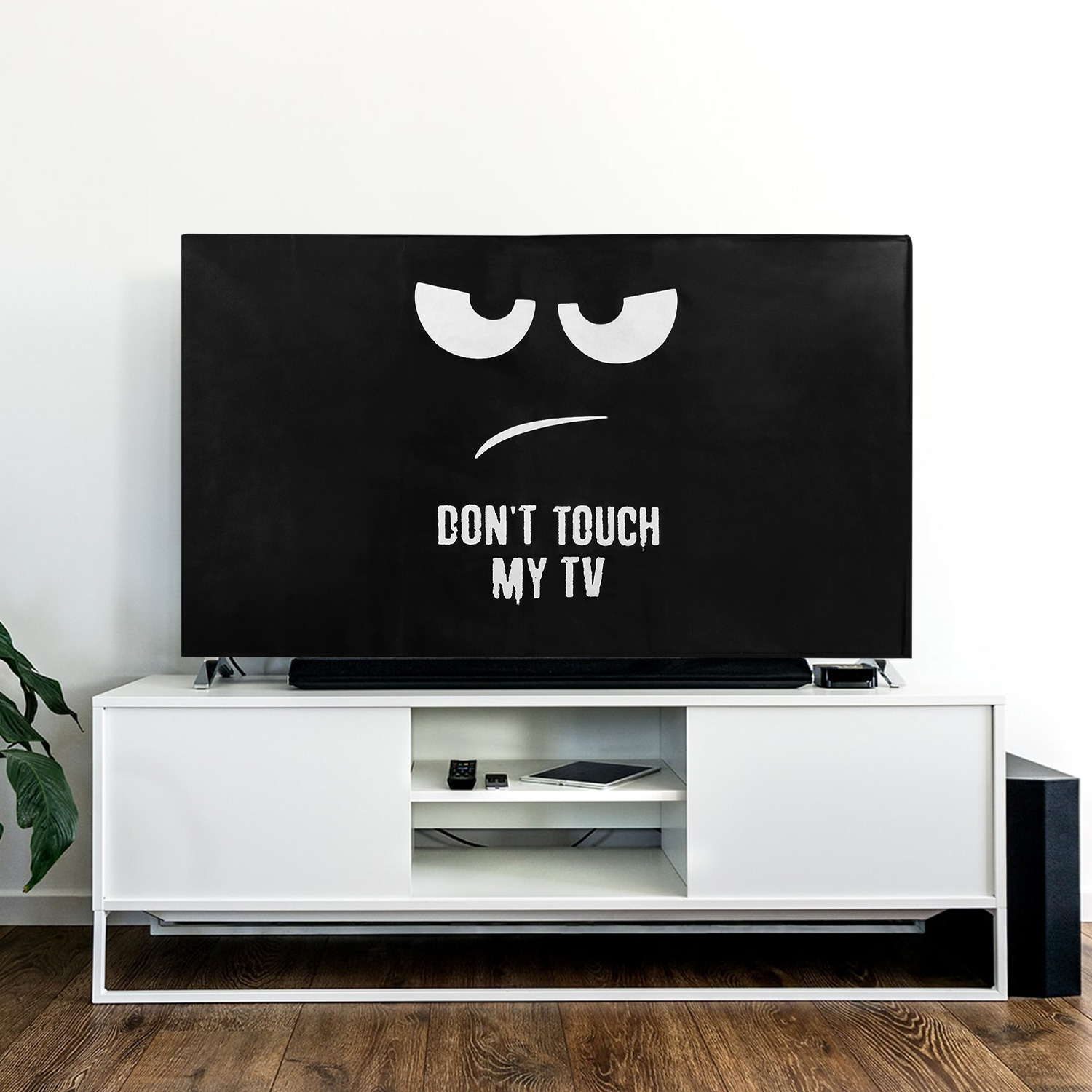 Vnitřní kryt na TV 43" kwmobile - syntetická látka bílá / černá