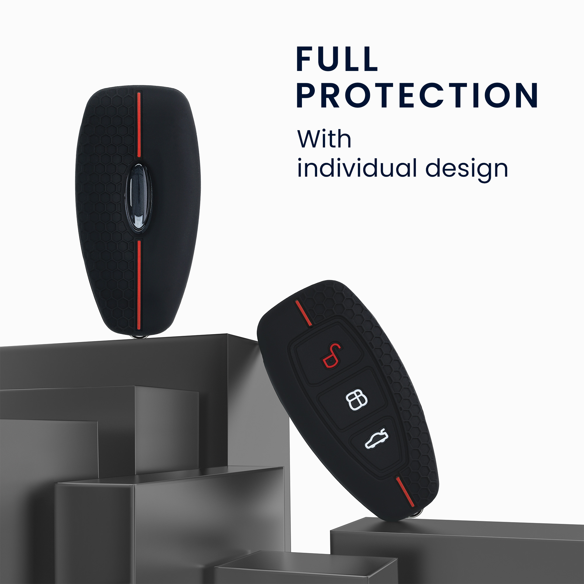 Kryt klíče Ford 3 tlačítka Keyless Go kwmobile černá / červená