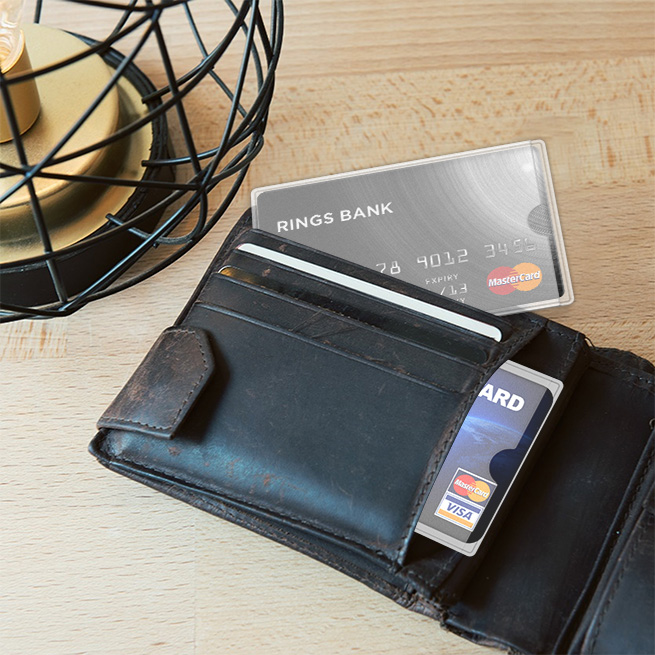 Credit Card Sleeves kwmobile TPU - matný transparentní