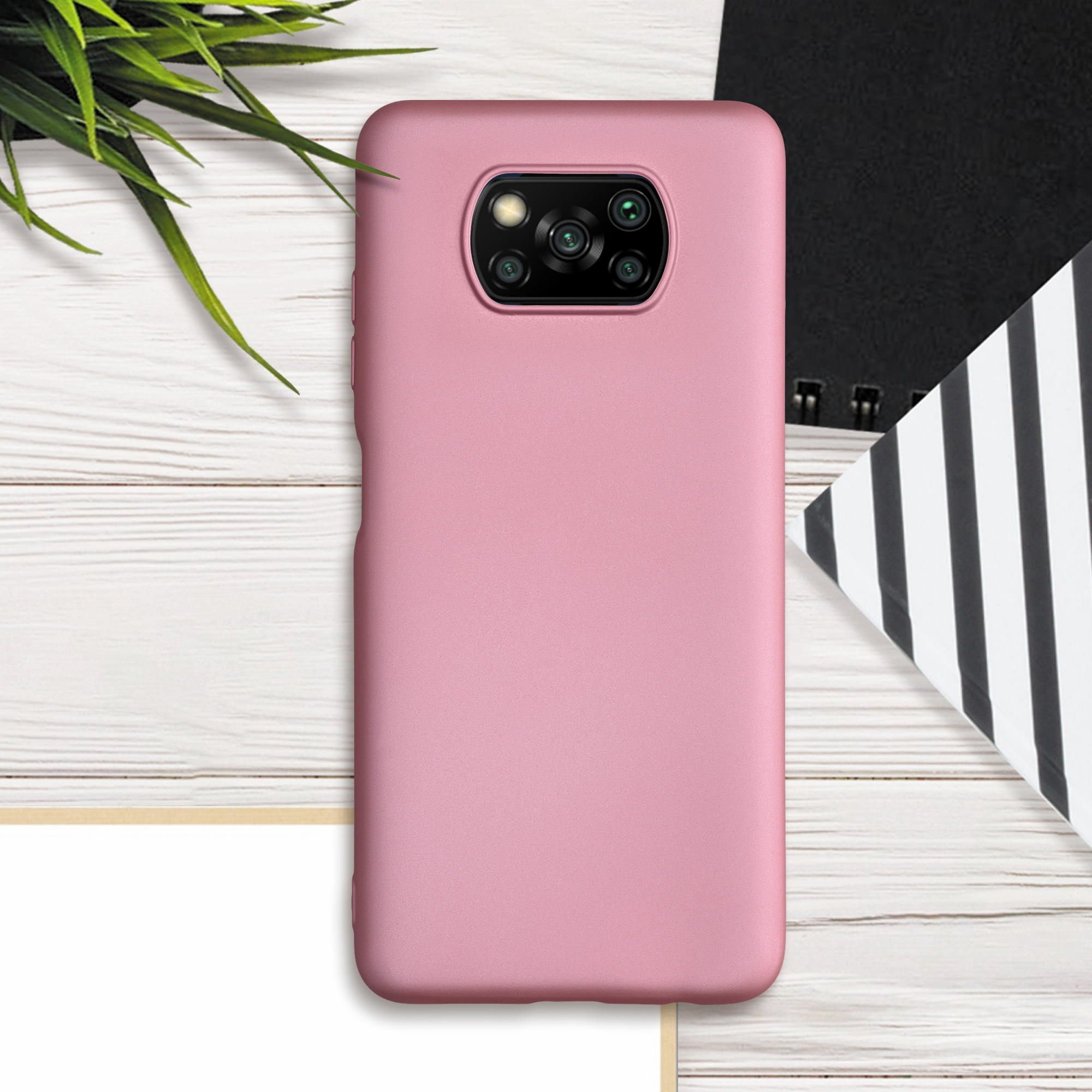Kryt Xiaomi Poco X3 NFC metalický TPU metalická růžovo-zlatá kwmobile