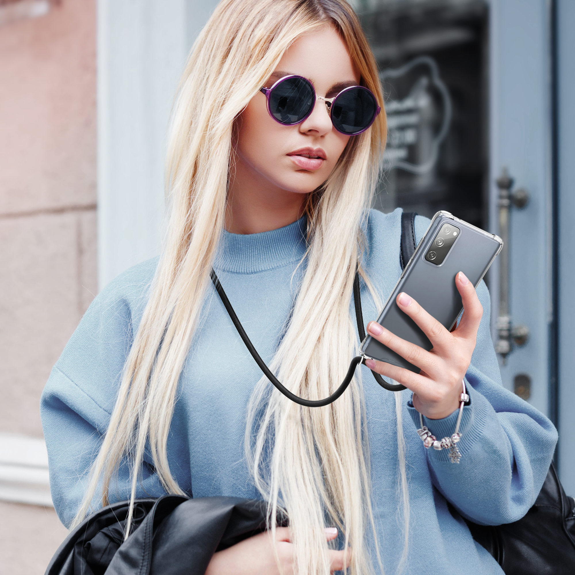 Crossbody kryt na mobil Samsung Galaxy S20 FE kwmobile transparentní