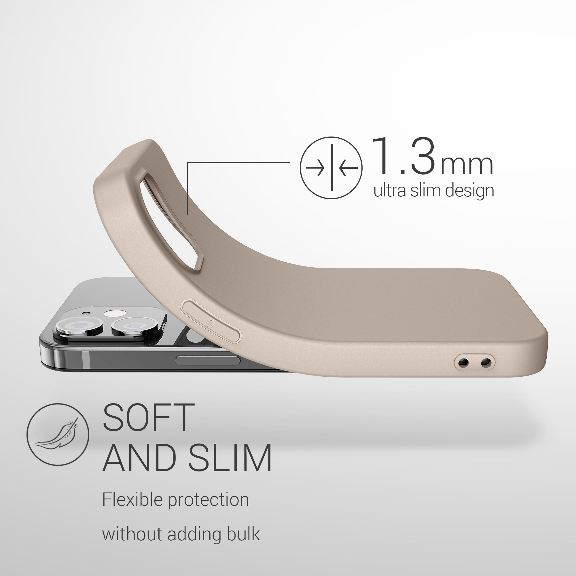 Silikonový kryt kwmobile pro iPhone 12 / iPhone 12 Pro - béžová matná