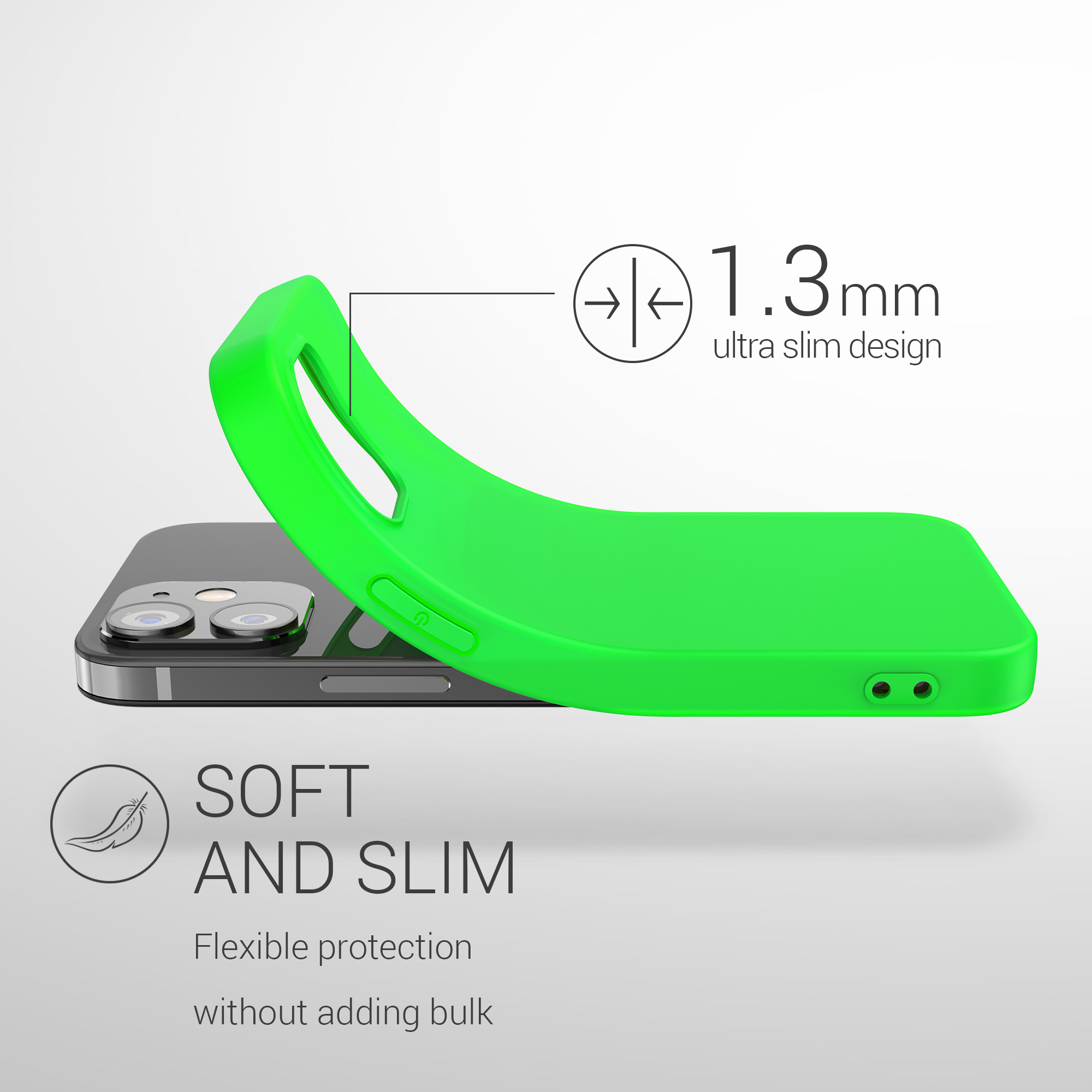 Silikonový kryt kwmobile pro iPhone 12 / iPhone 12 Pro - neonově zelená